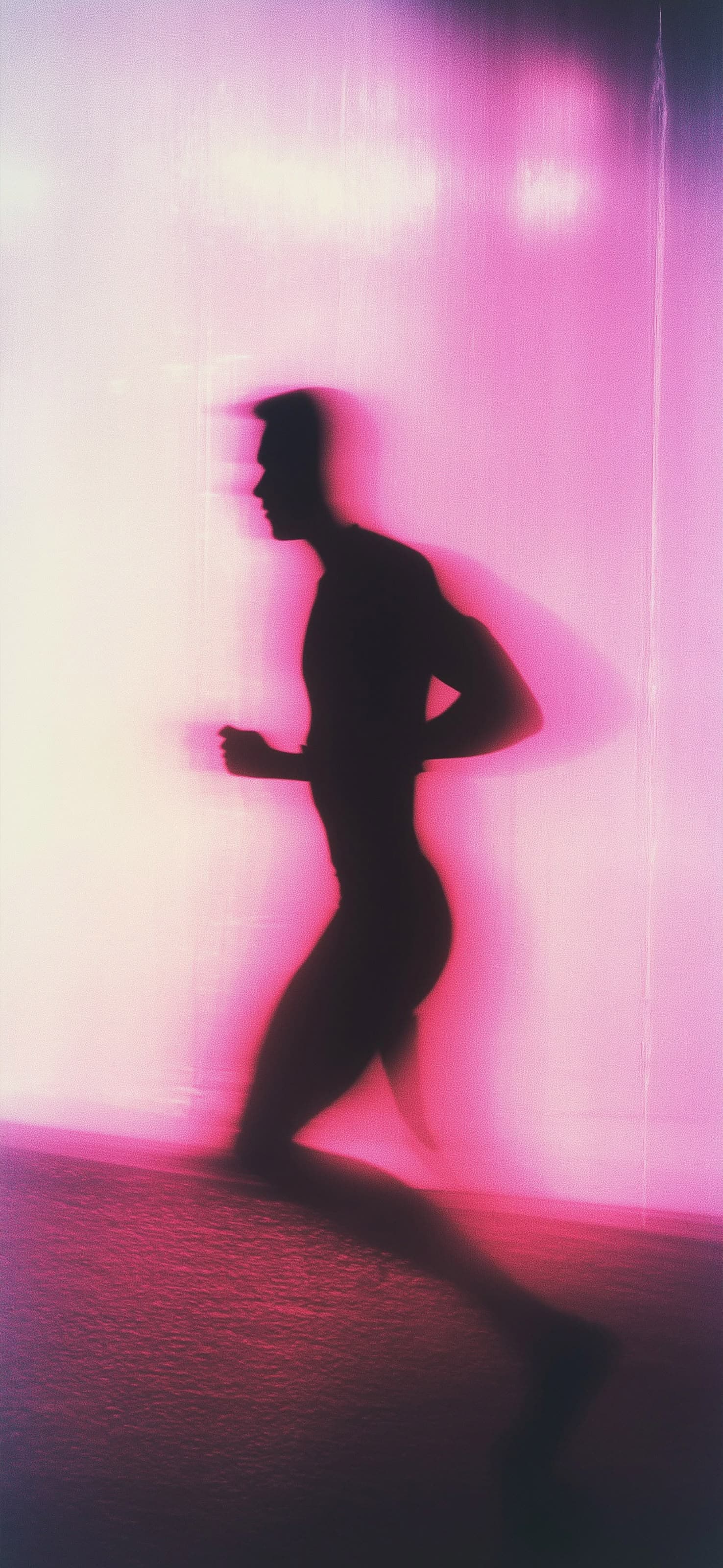 Pink Runner Silhouette - free phone wallpaper