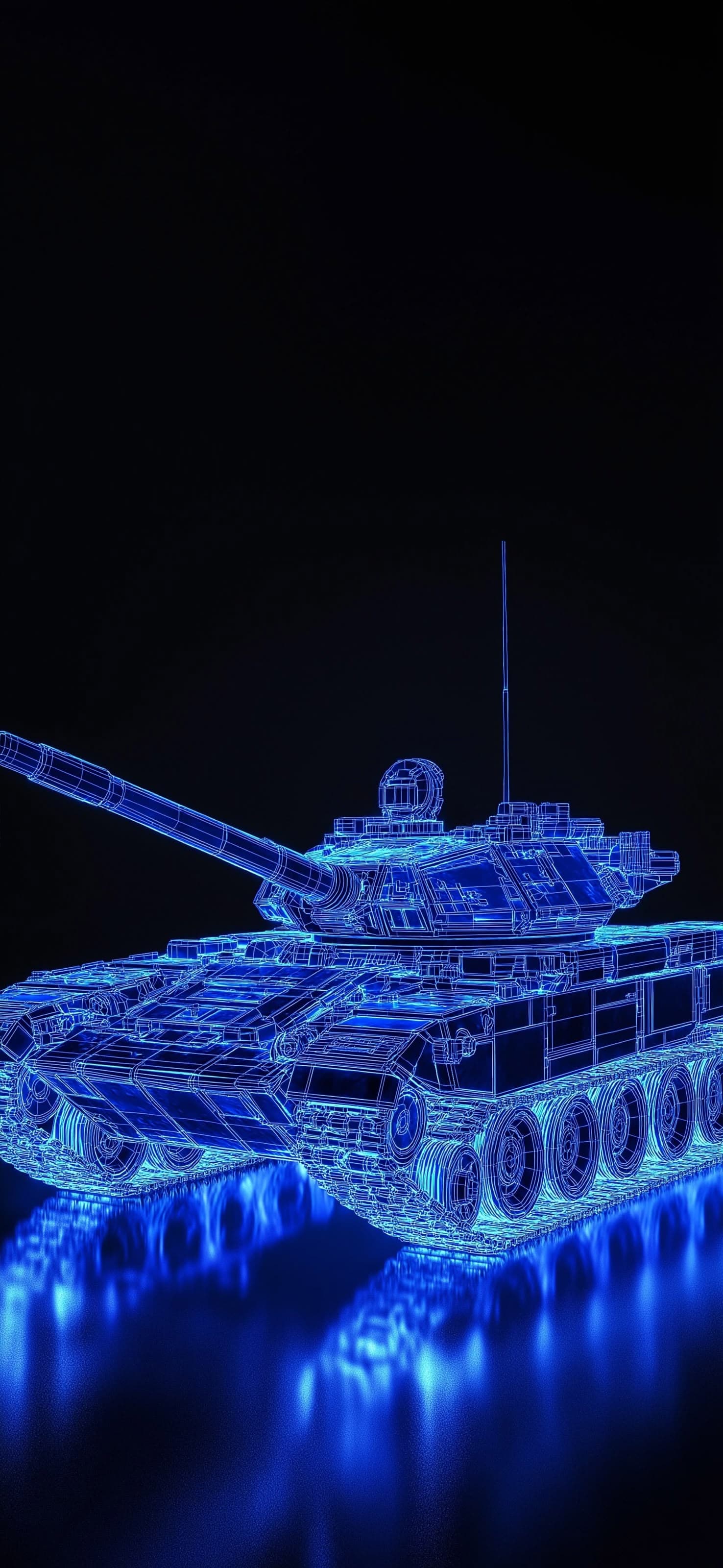 Tank Wireframe Blue - free phone wallpaper