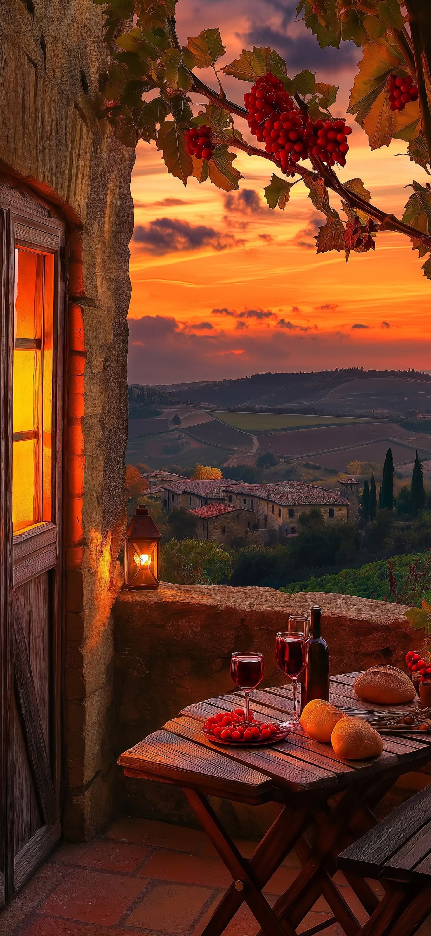 Tuscan Sunset Dinner - free phone wallpaper