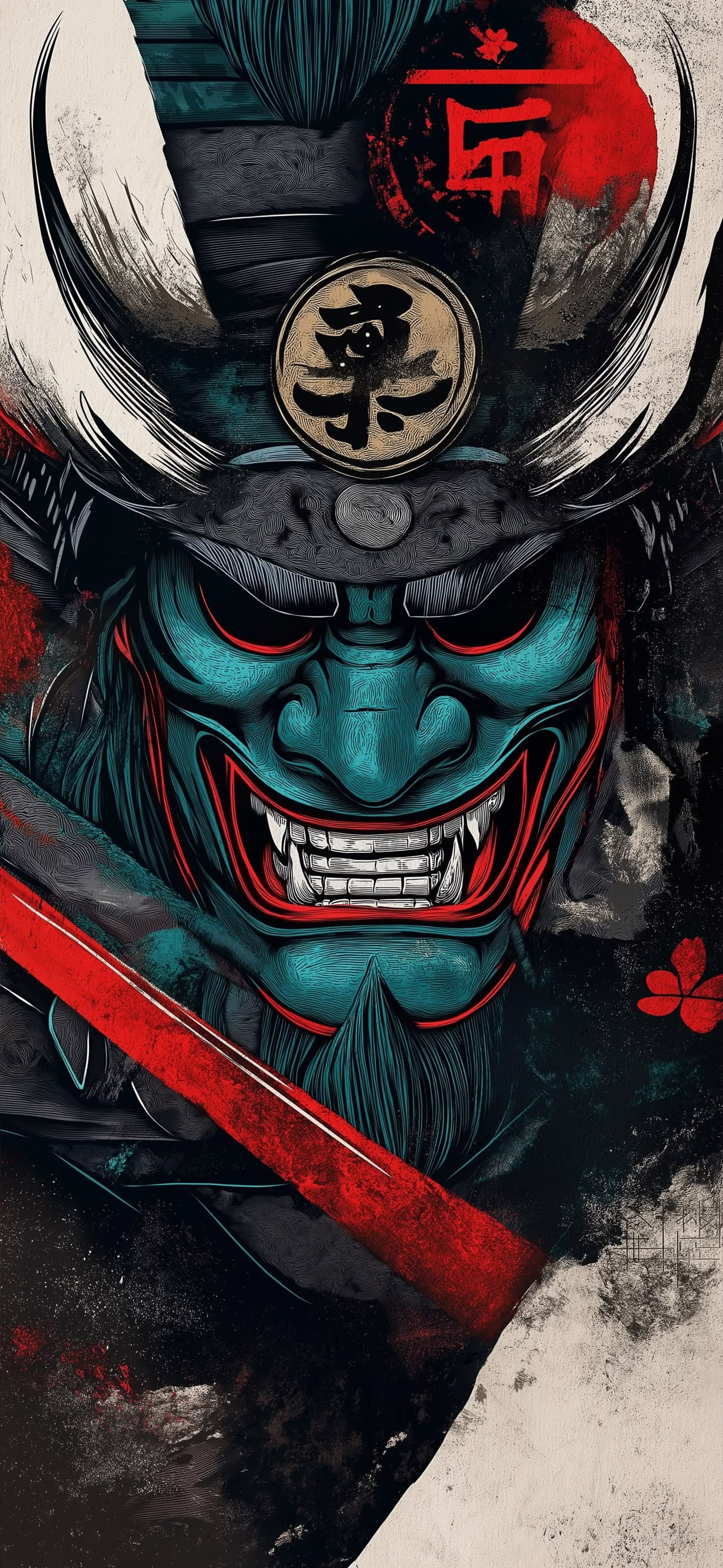 Samurai Mask Art - free phone wallpaper