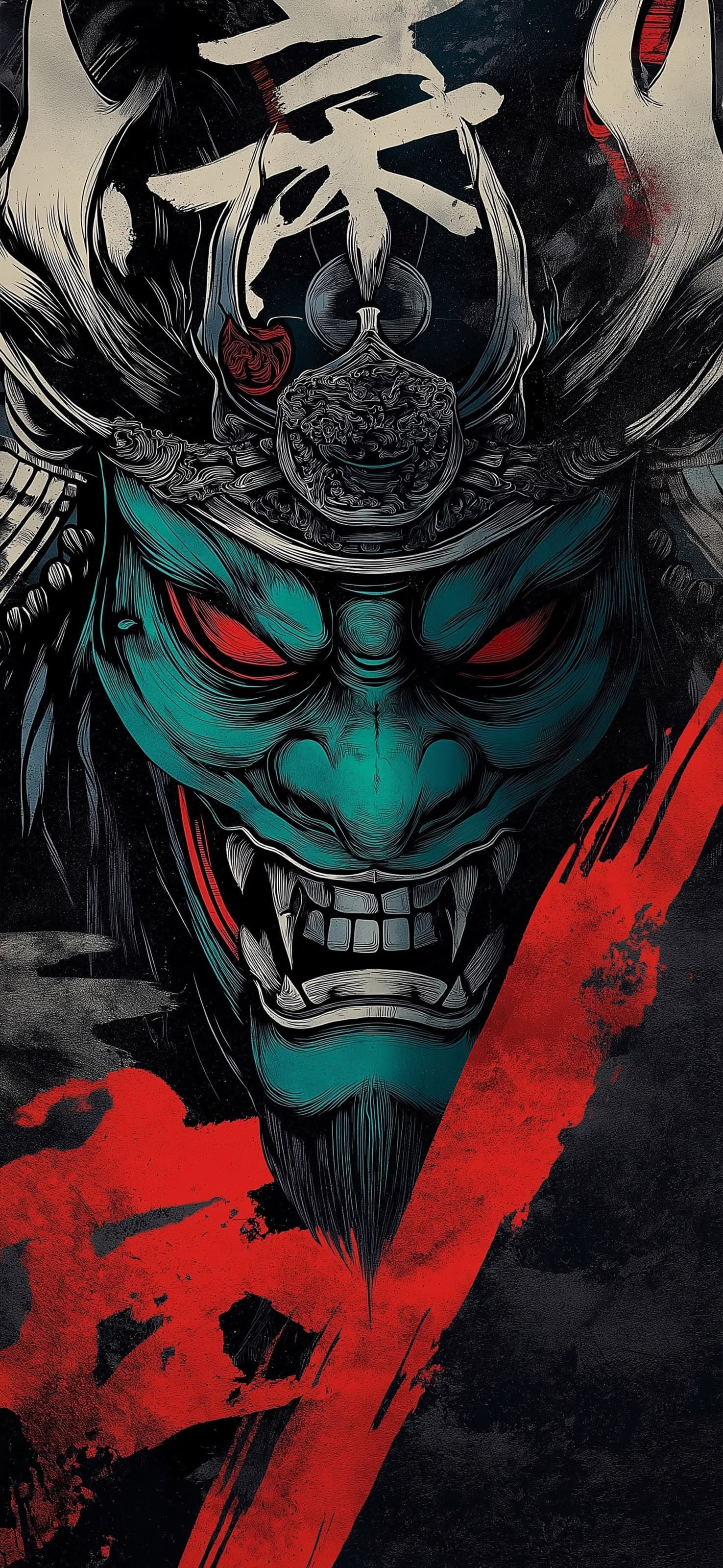 Demon Samurai Close - free phone wallpaper