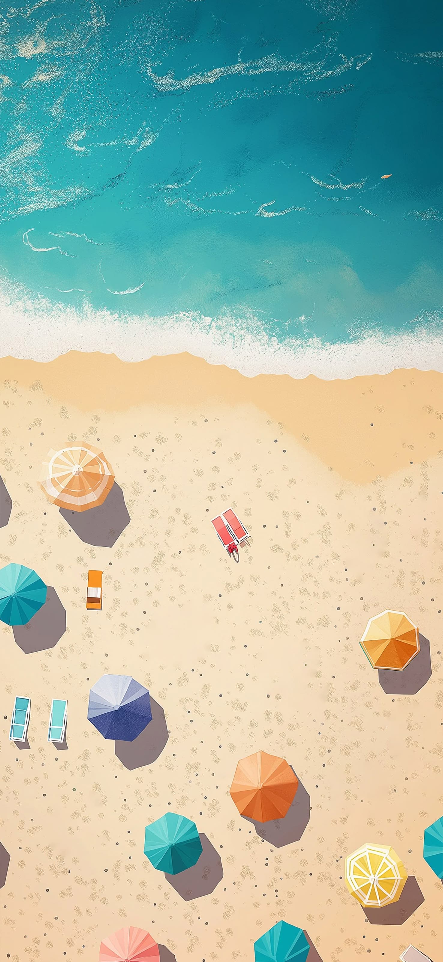 Beach Umbrella View - free phone wallpaper