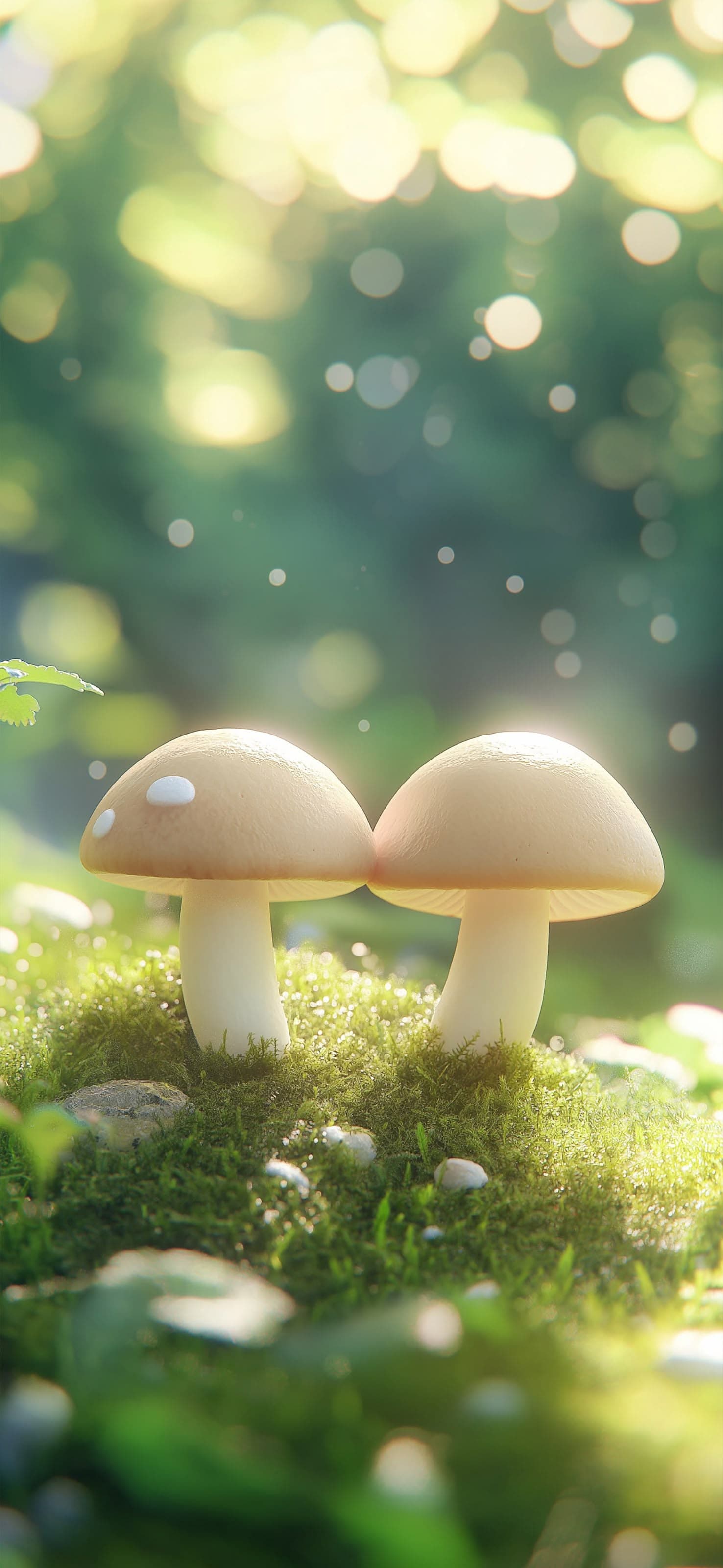 Mushroom Forest Glow - free phone wallpaper