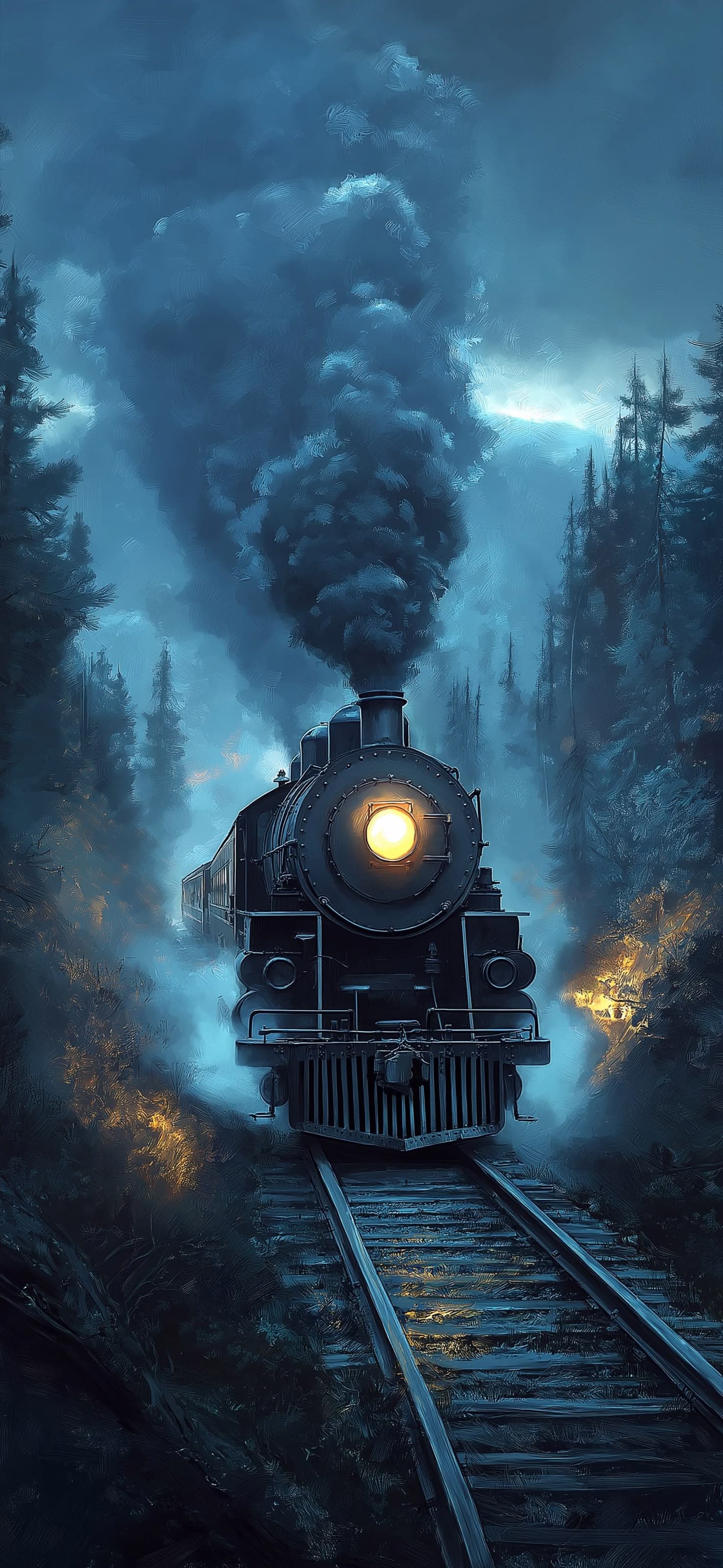 Eerie Train Night - free phone wallpaper
