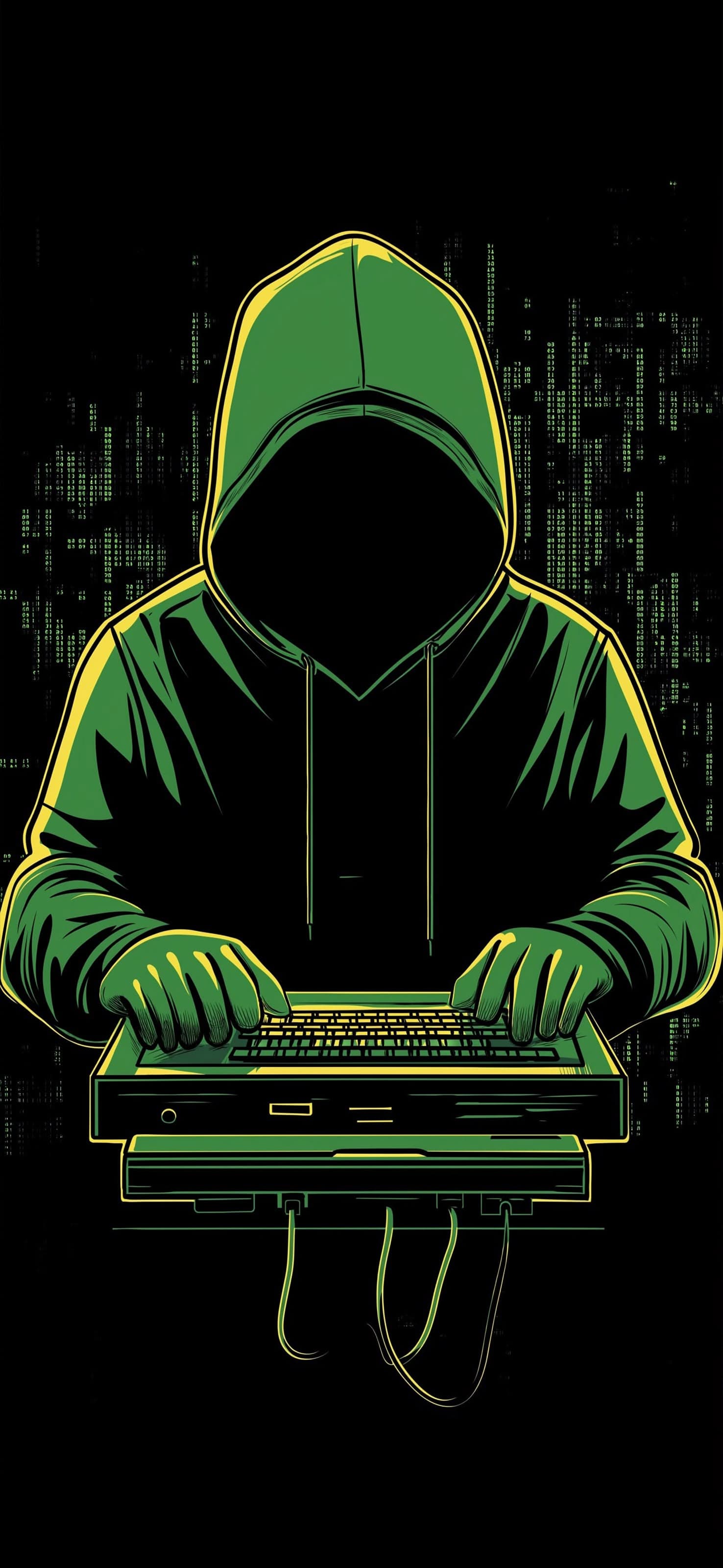 Hacker Anonymous Green - free phone wallpaper