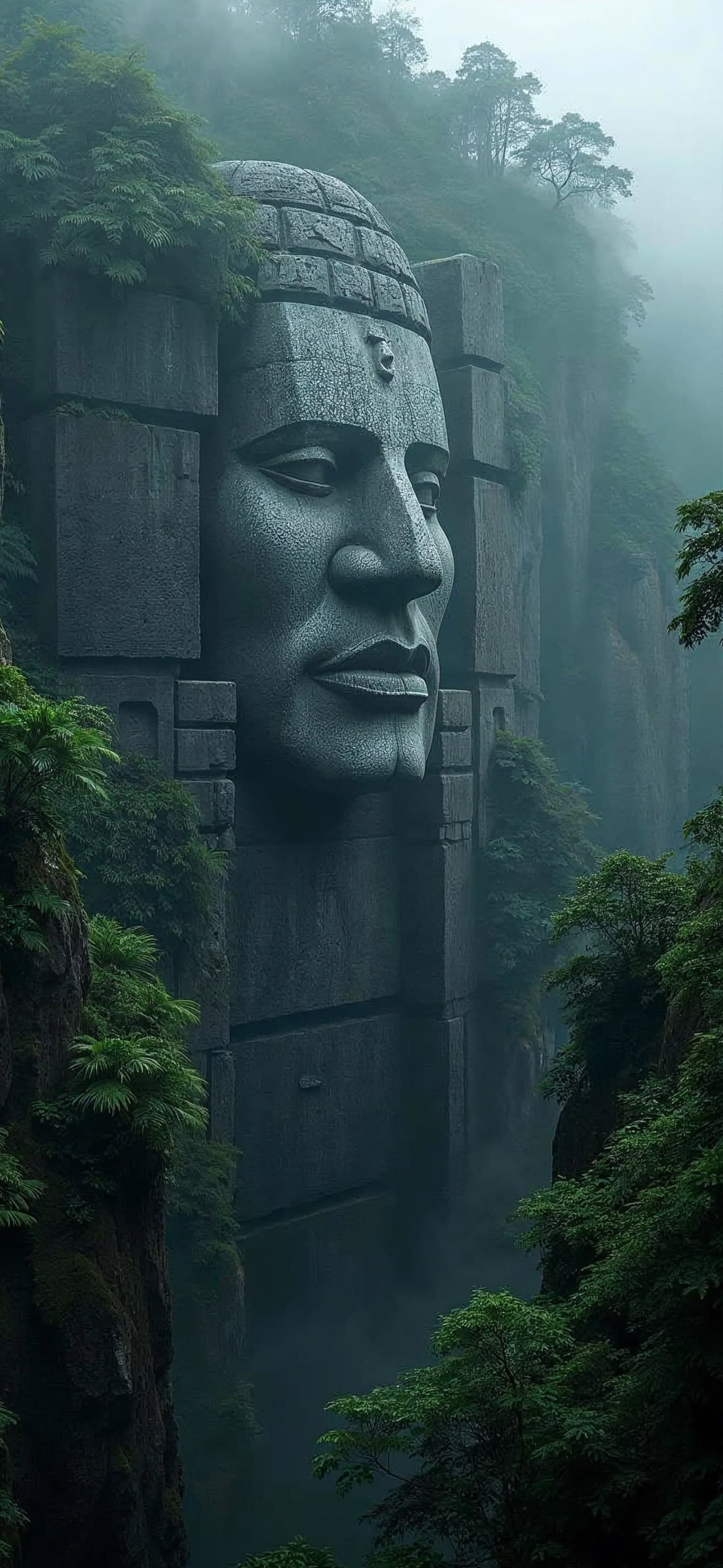 Mountain Face Carving - free phone wallpaper