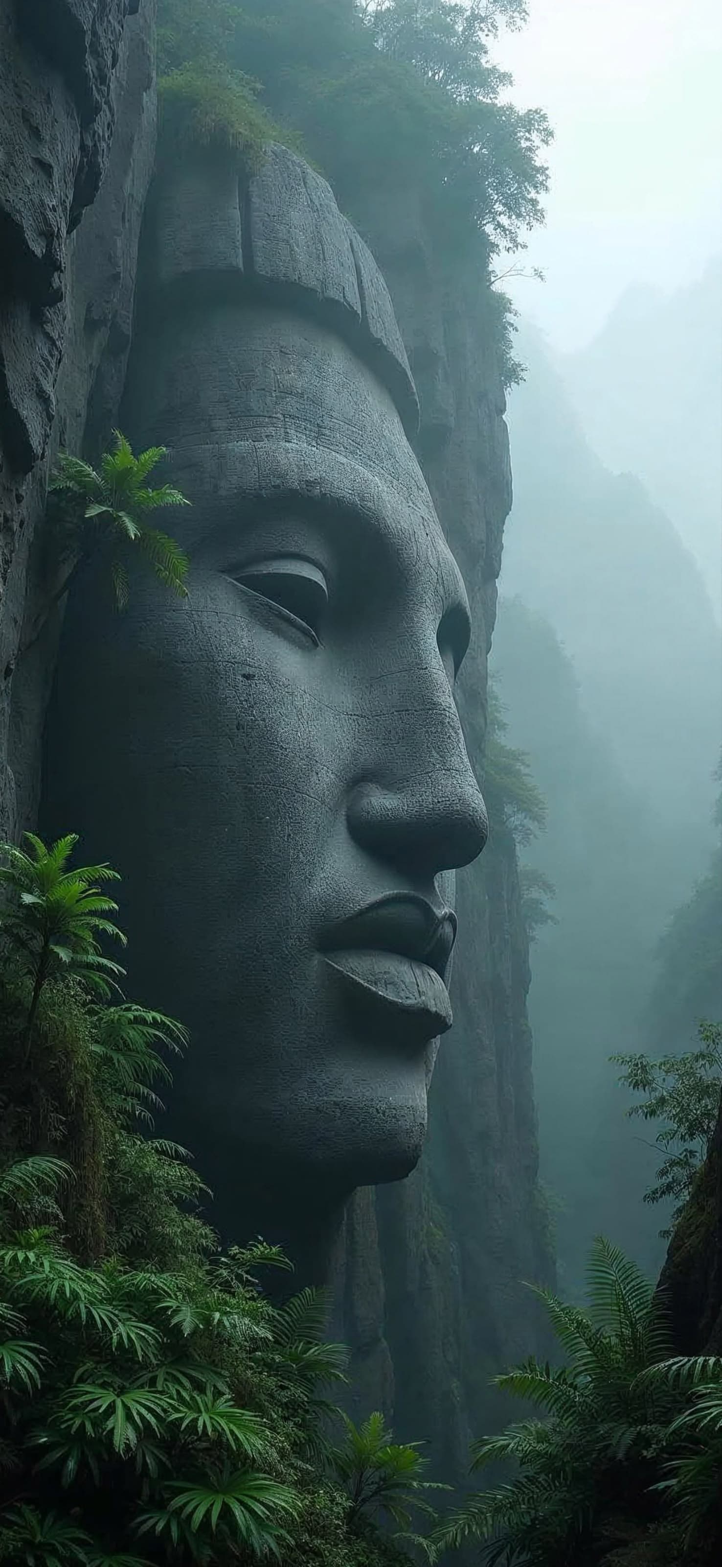 Mountain Stone Face - free phone wallpaper