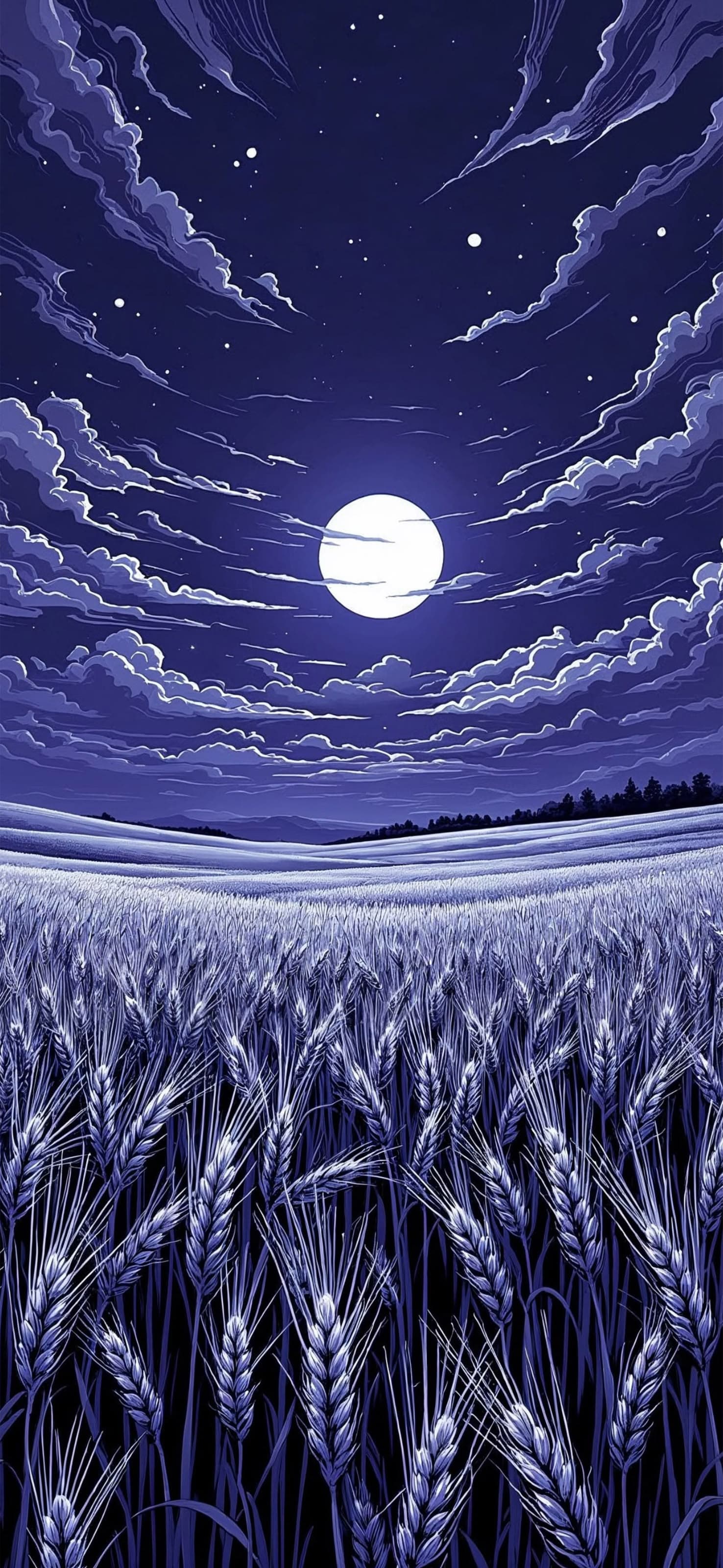 Lunar Wheat Dreamscape - free phone wallpaper