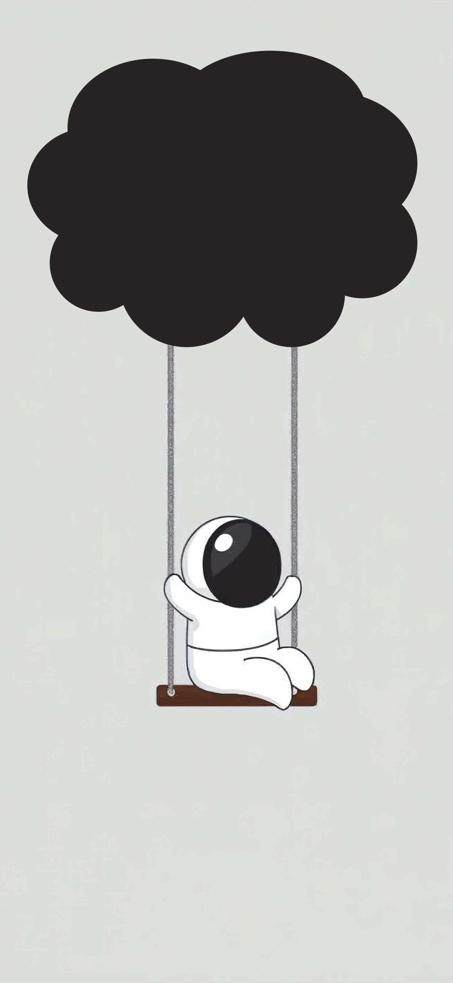Astronaut Swing Cloud - free phone wallpaper