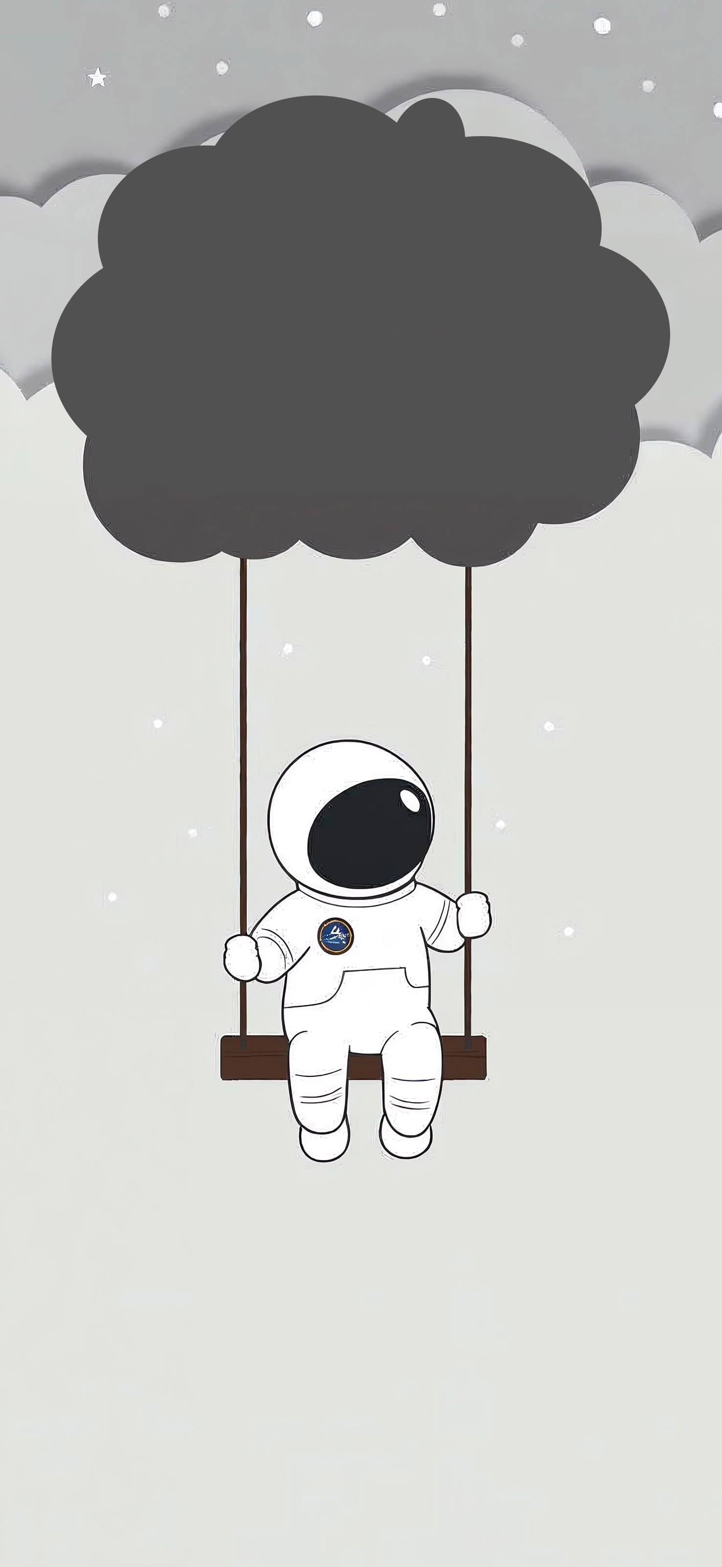 Astronaut Cloud Swing - free phone wallpaper