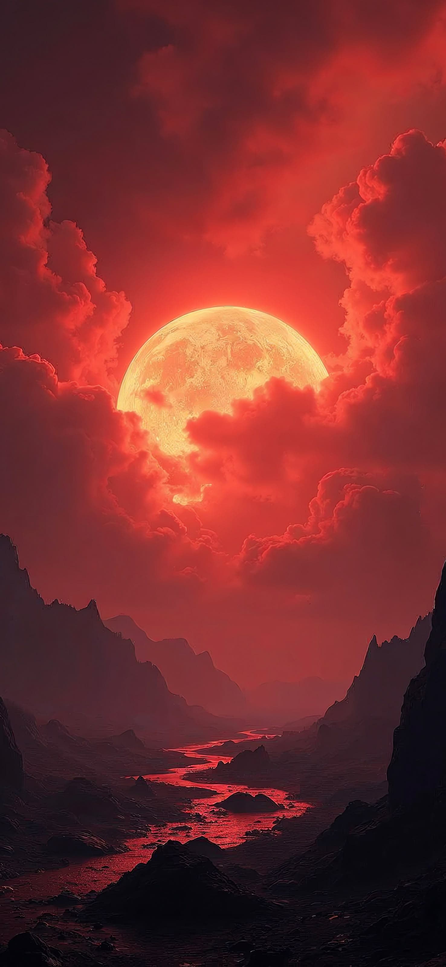 Red Moon Valley - free phone wallpaper