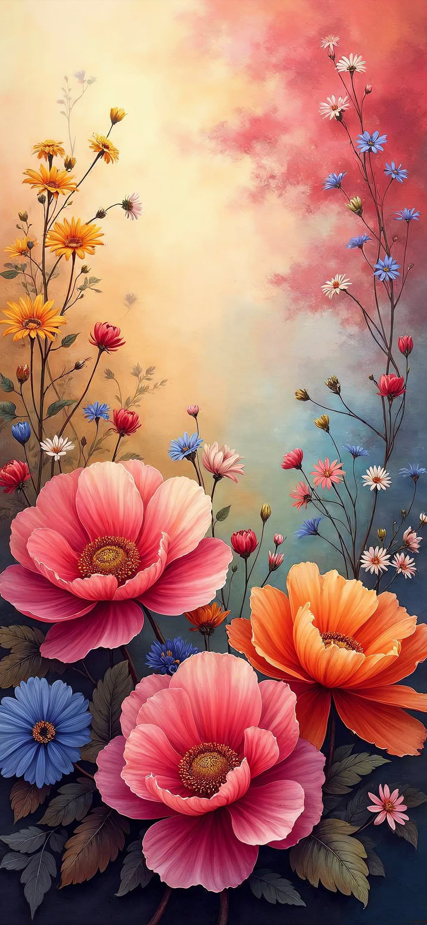 Floral Watercolor Mix - free phone wallpaper