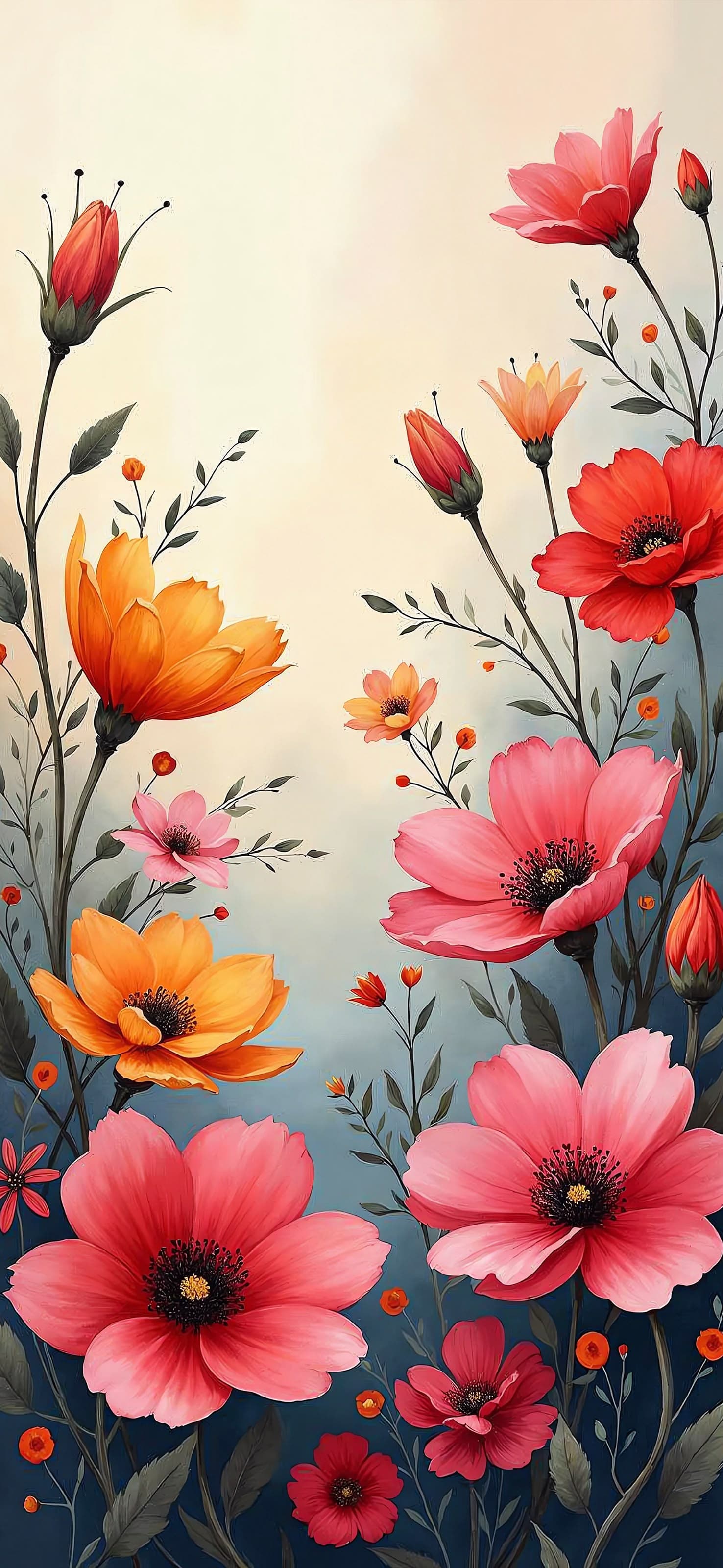 Floral Watercolor Bloom - free phone wallpaper
