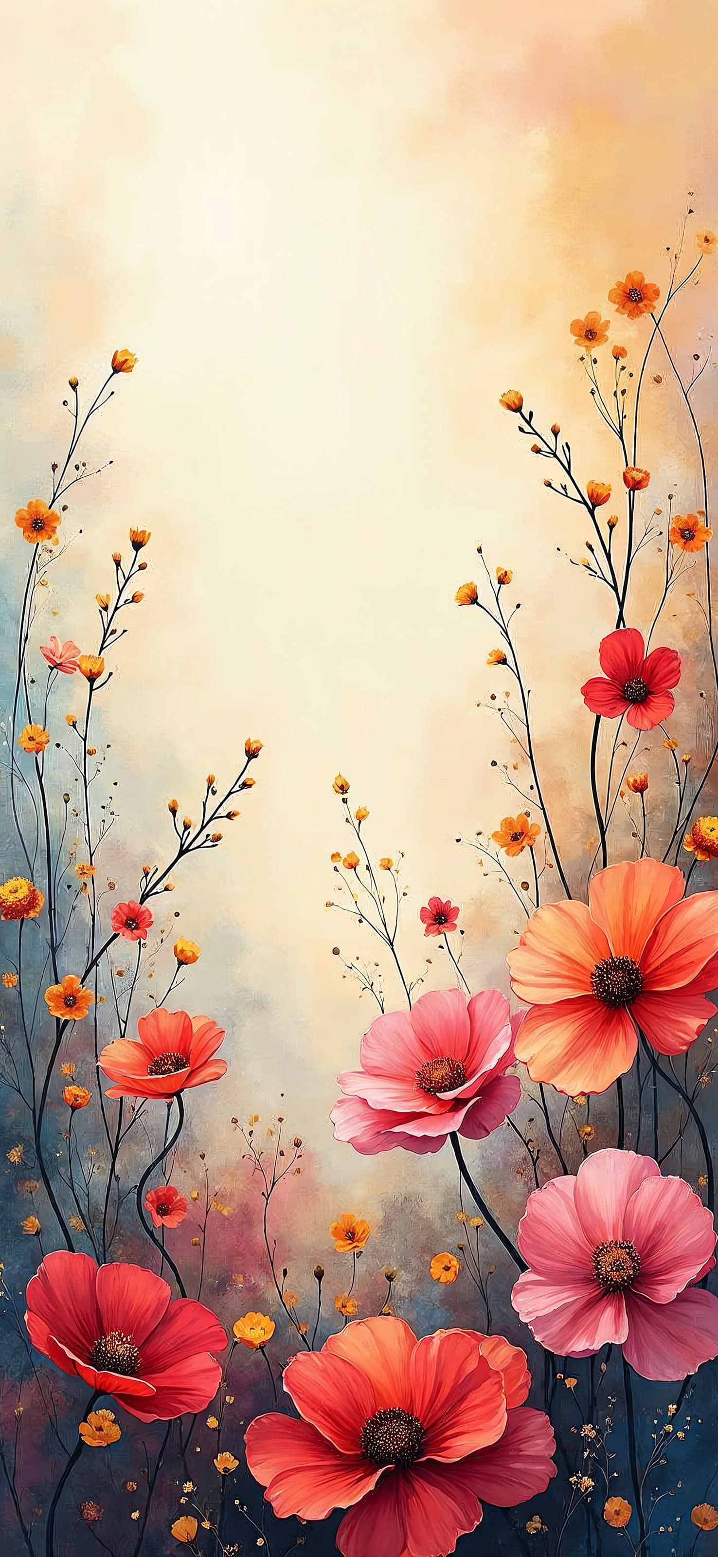 Floral Watercolor Garden - free phone wallpaper
