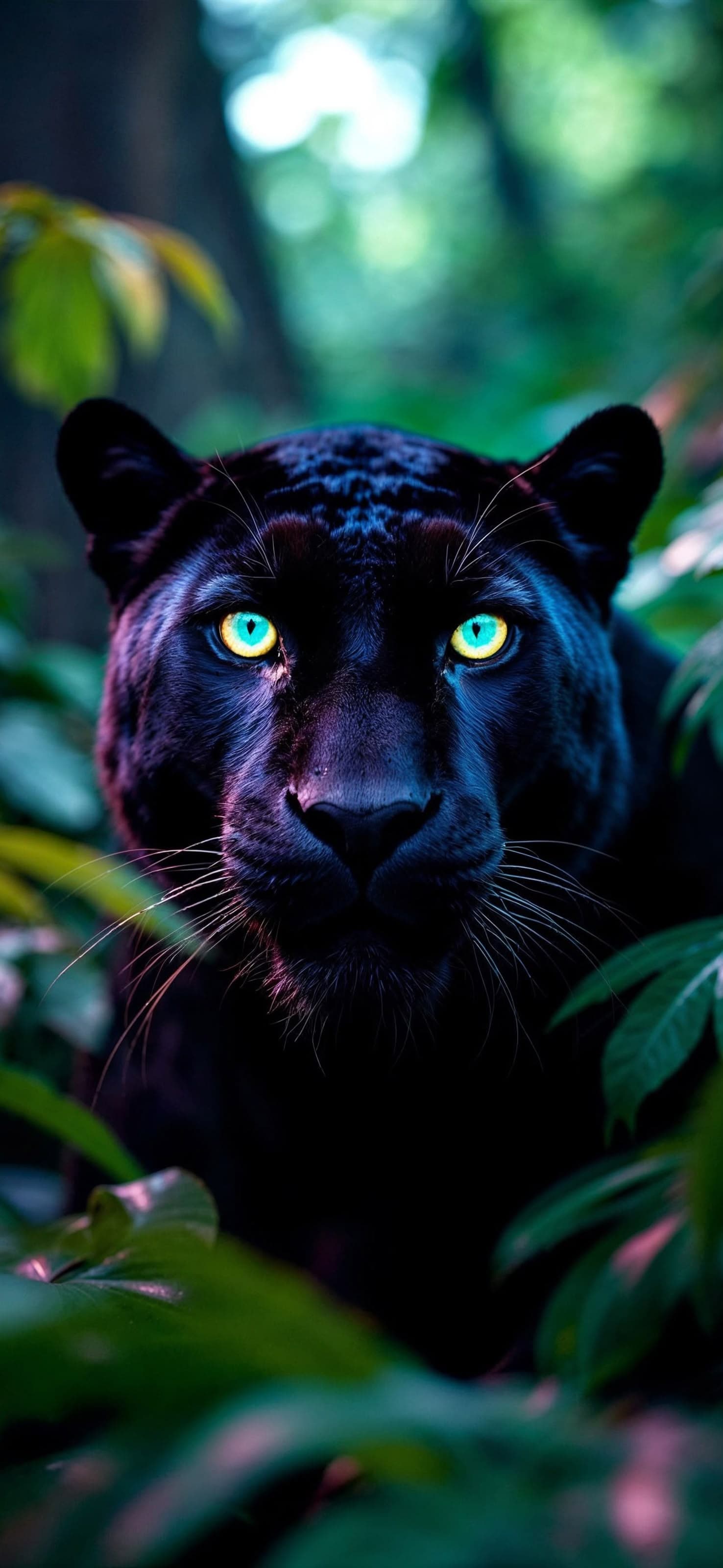 Glowing Panther Eyes - free phone wallpaper