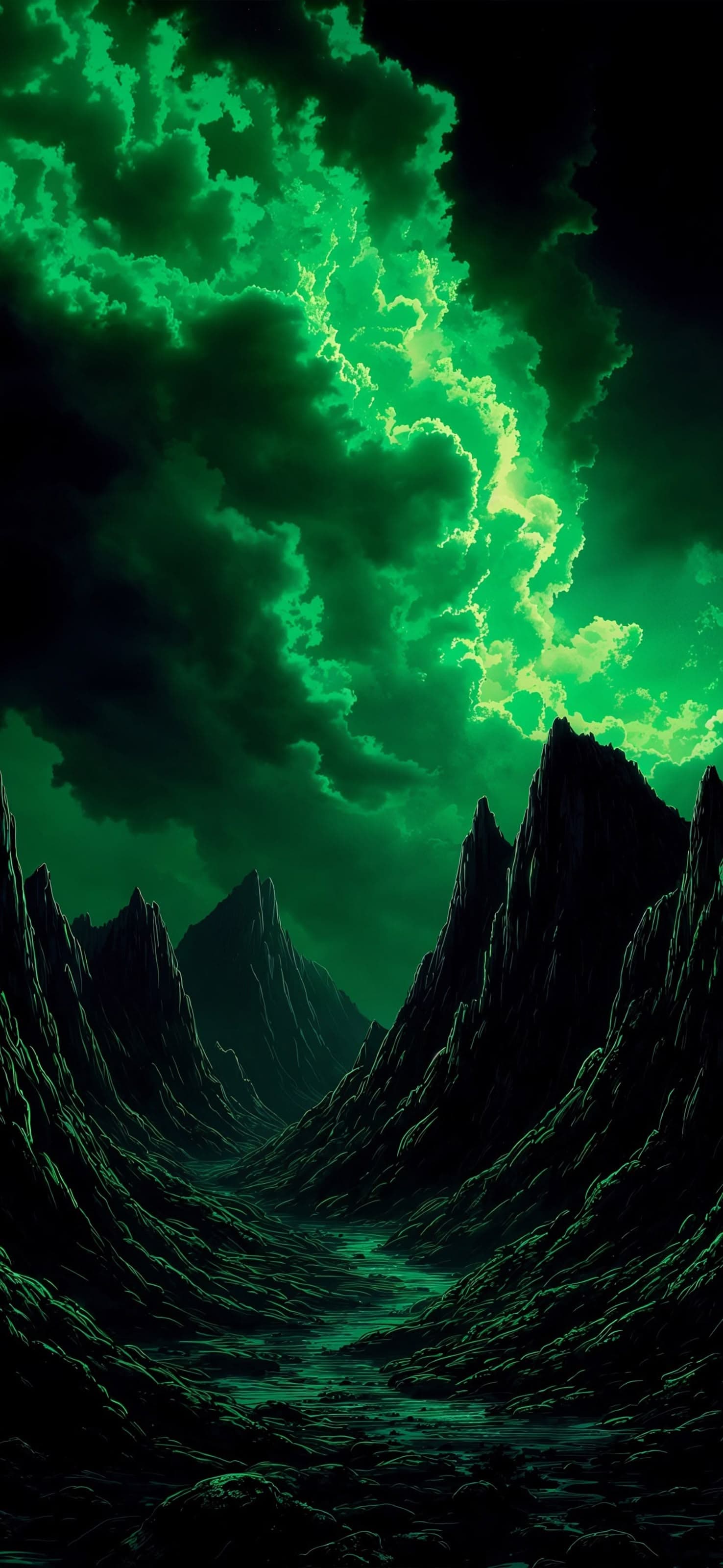 Emerald Valley Glow - free phone wallpaper