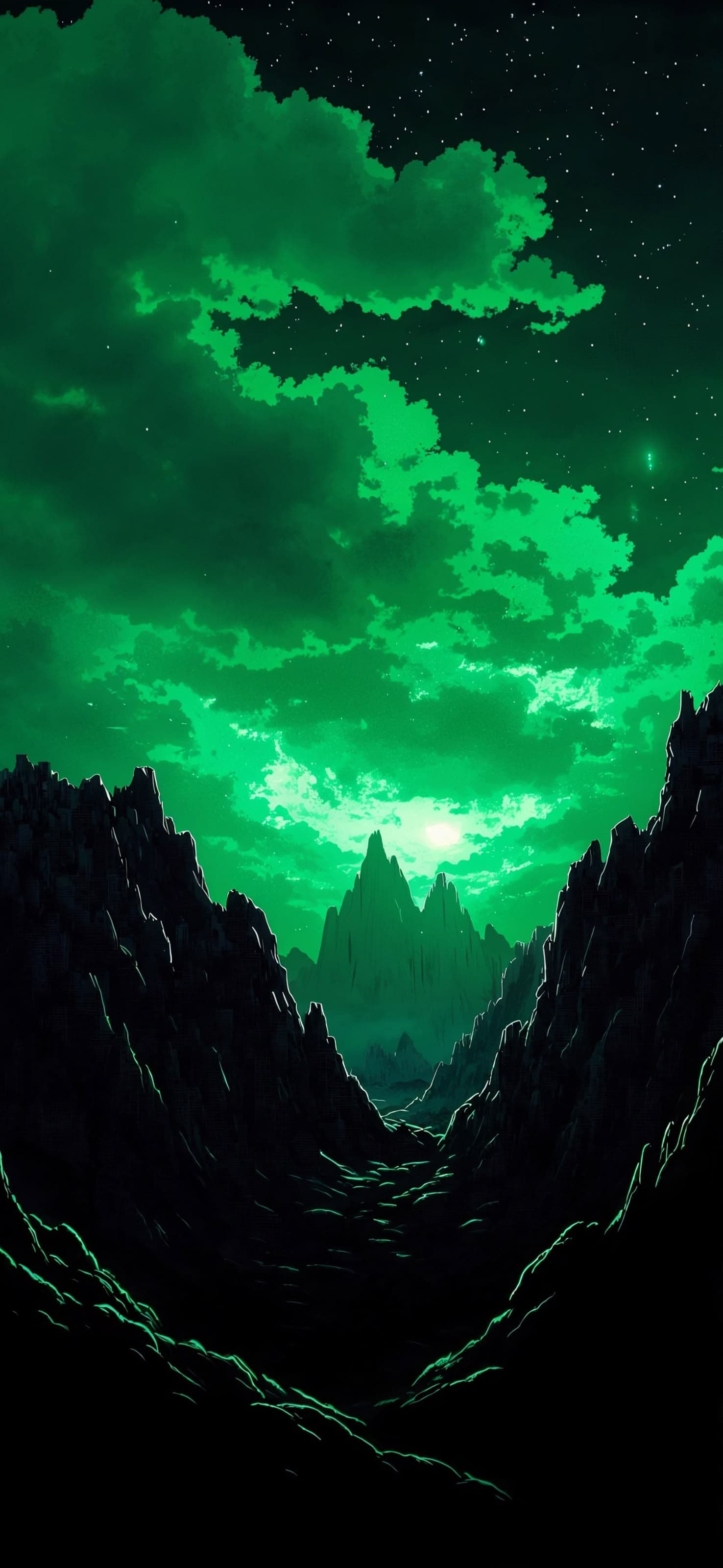 Emerald Valley Night - free phone wallpaper