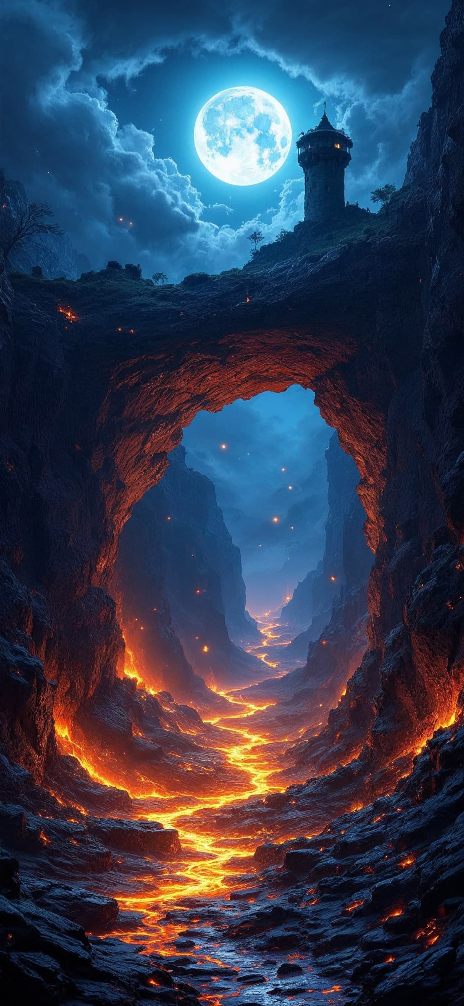Mystical Lava Passage - free phone wallpaper