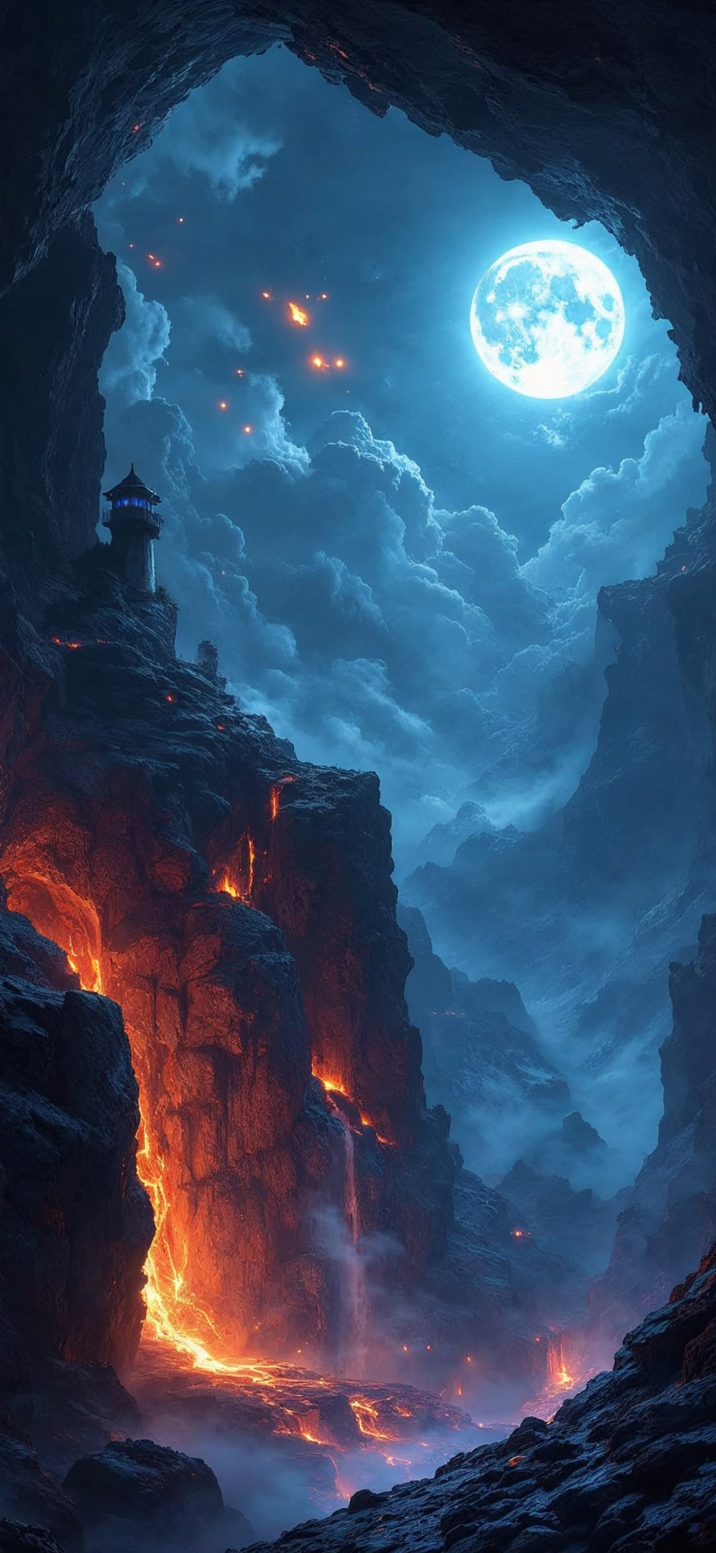 Lava Cave Moon - free phone wallpaper