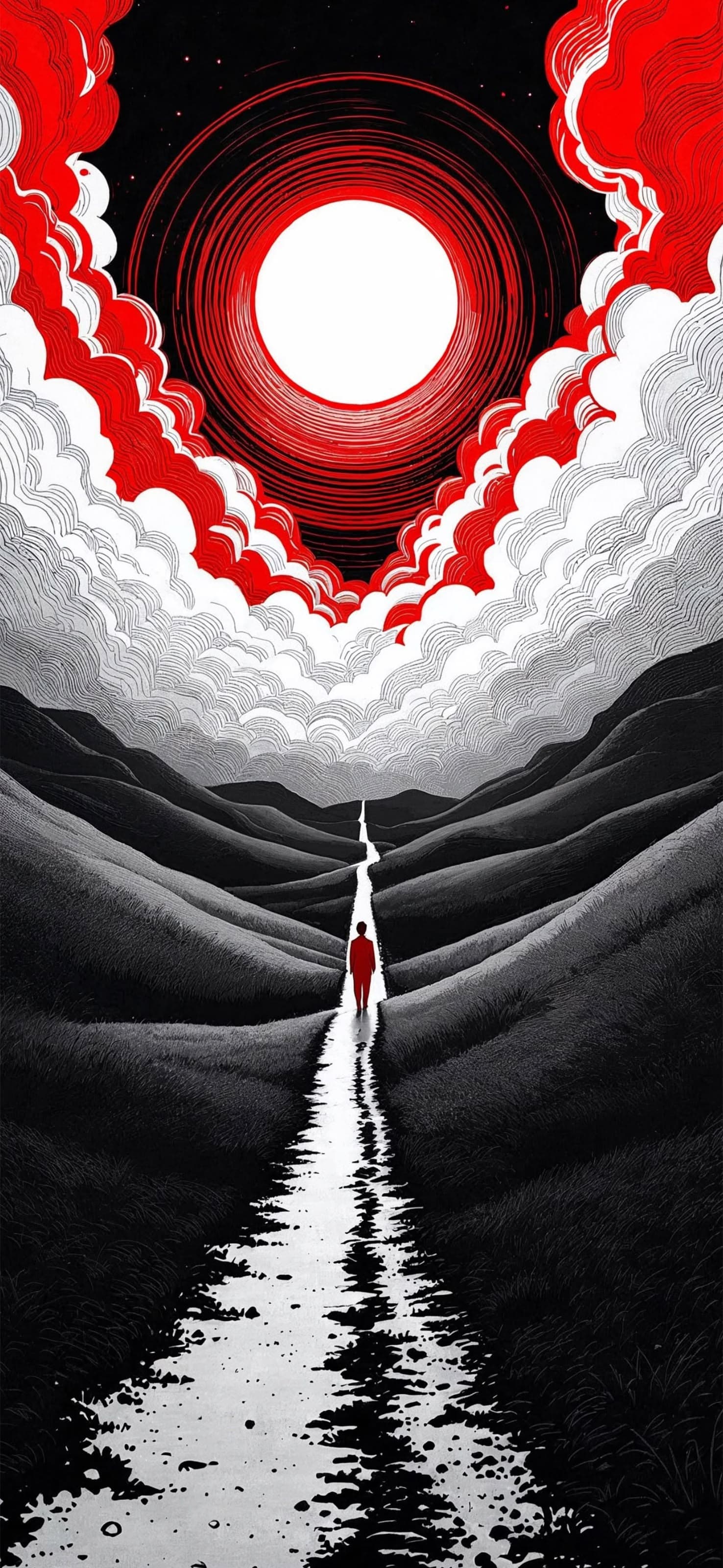 Red Cloud Journey - free phone wallpaper