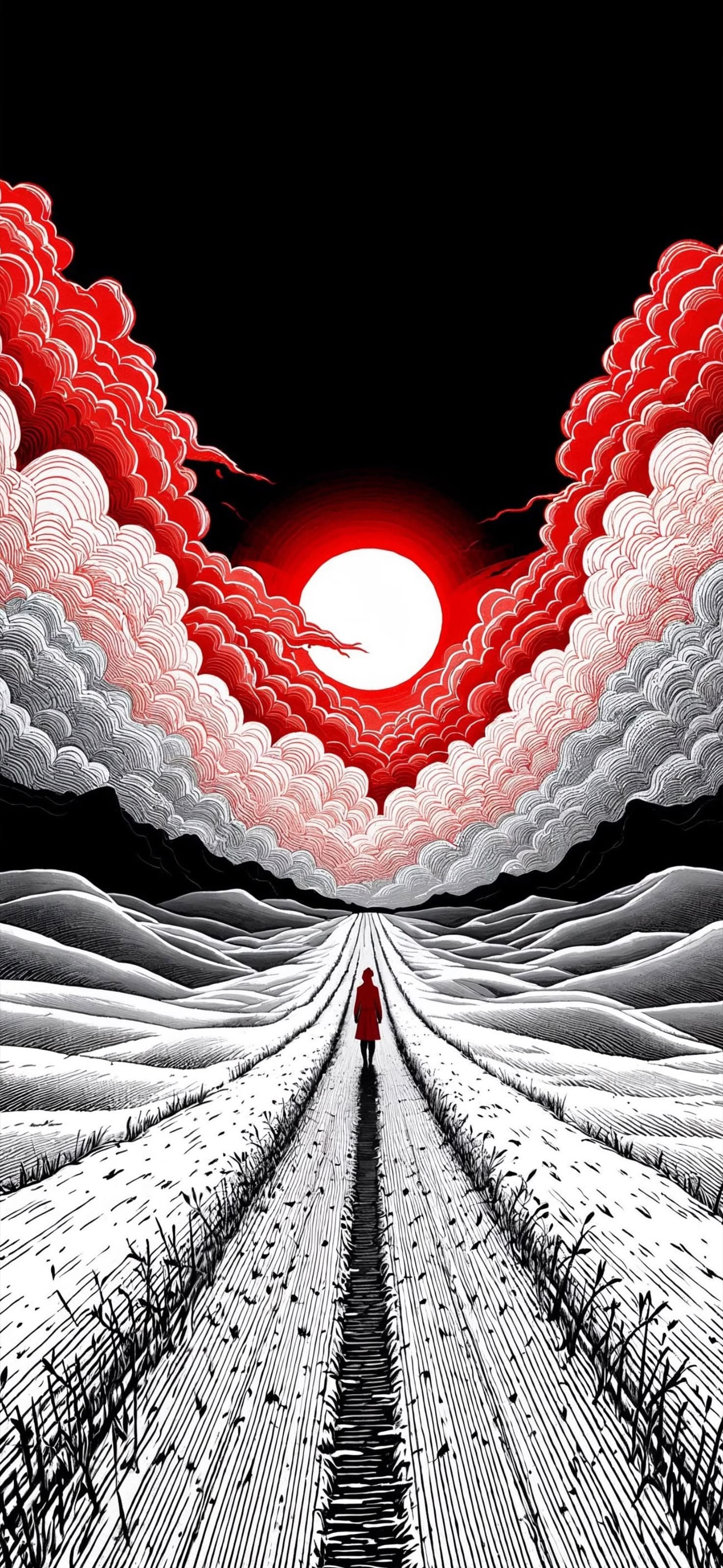 Red Cloud Journey - free phone wallpaper