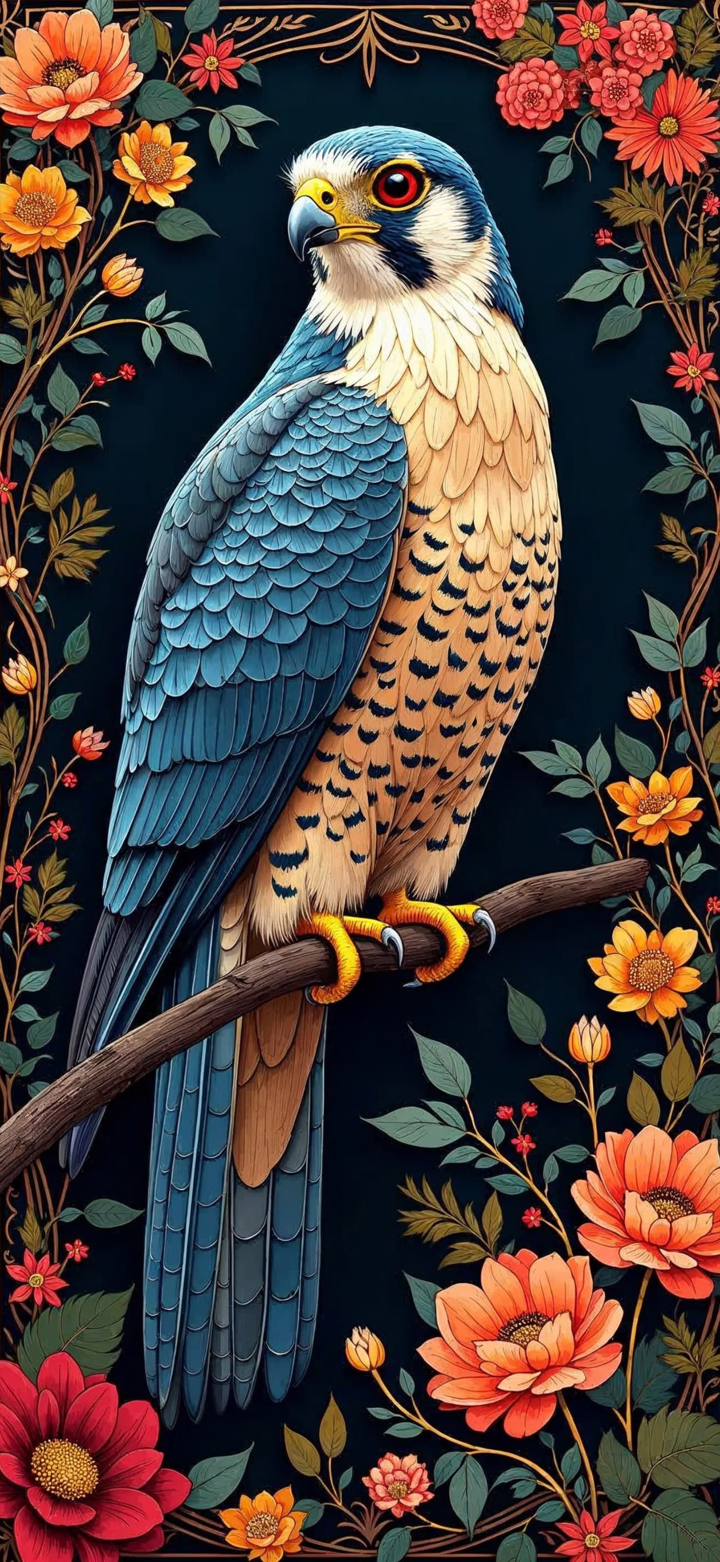 Falcon Floral Art - free phone wallpaper