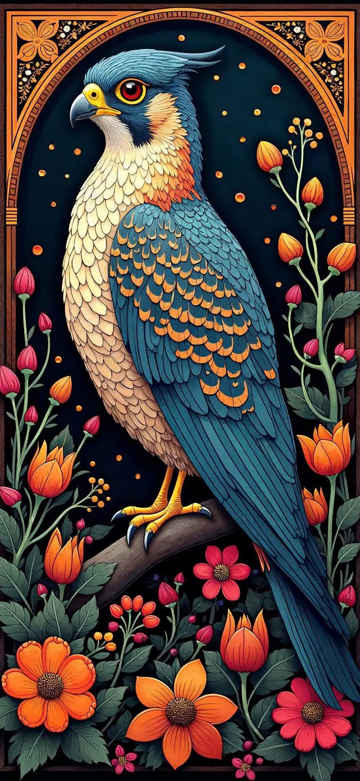 Falcon Floral Art - free phone wallpaper