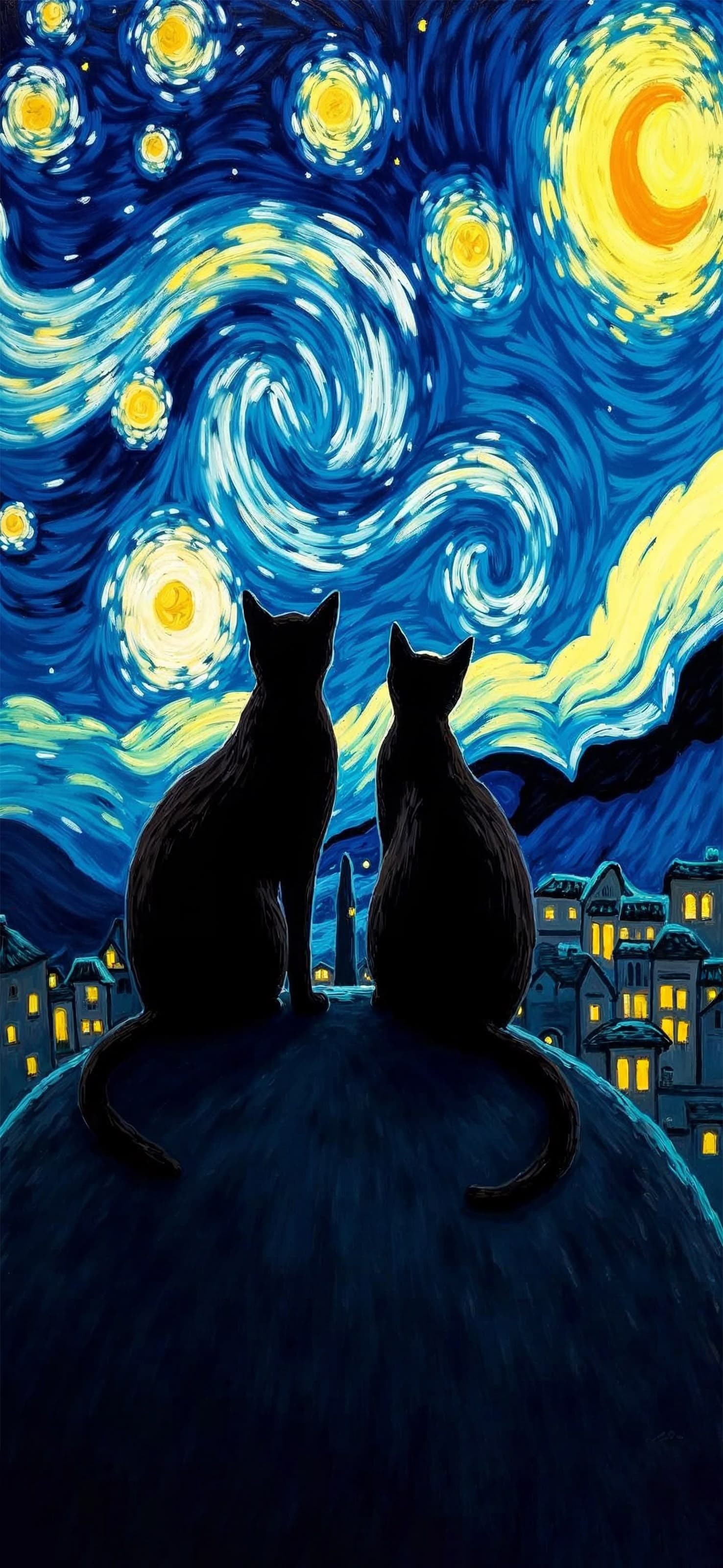 Cosmic Feline Gaze - free phone wallpaper