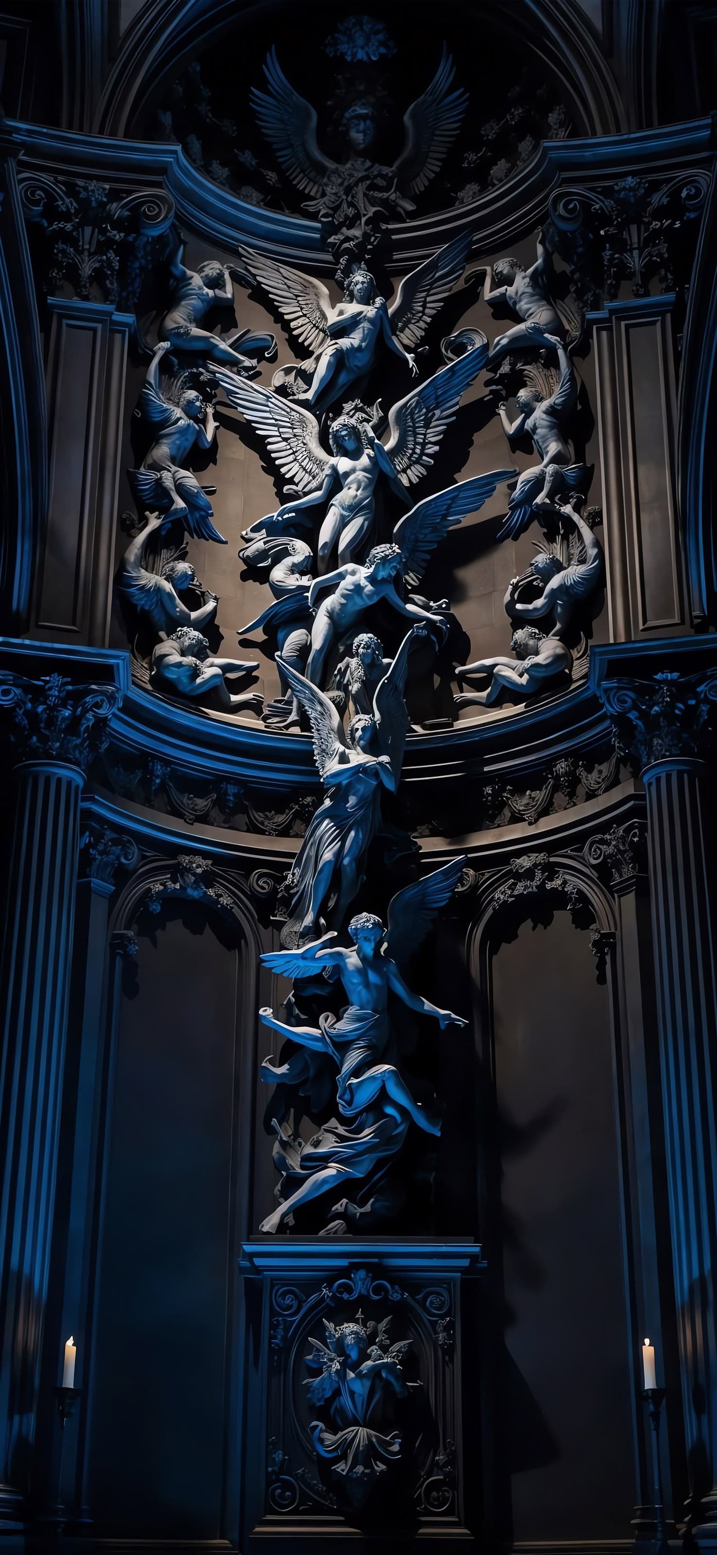 Angelic Stone Carving - free phone wallpaper