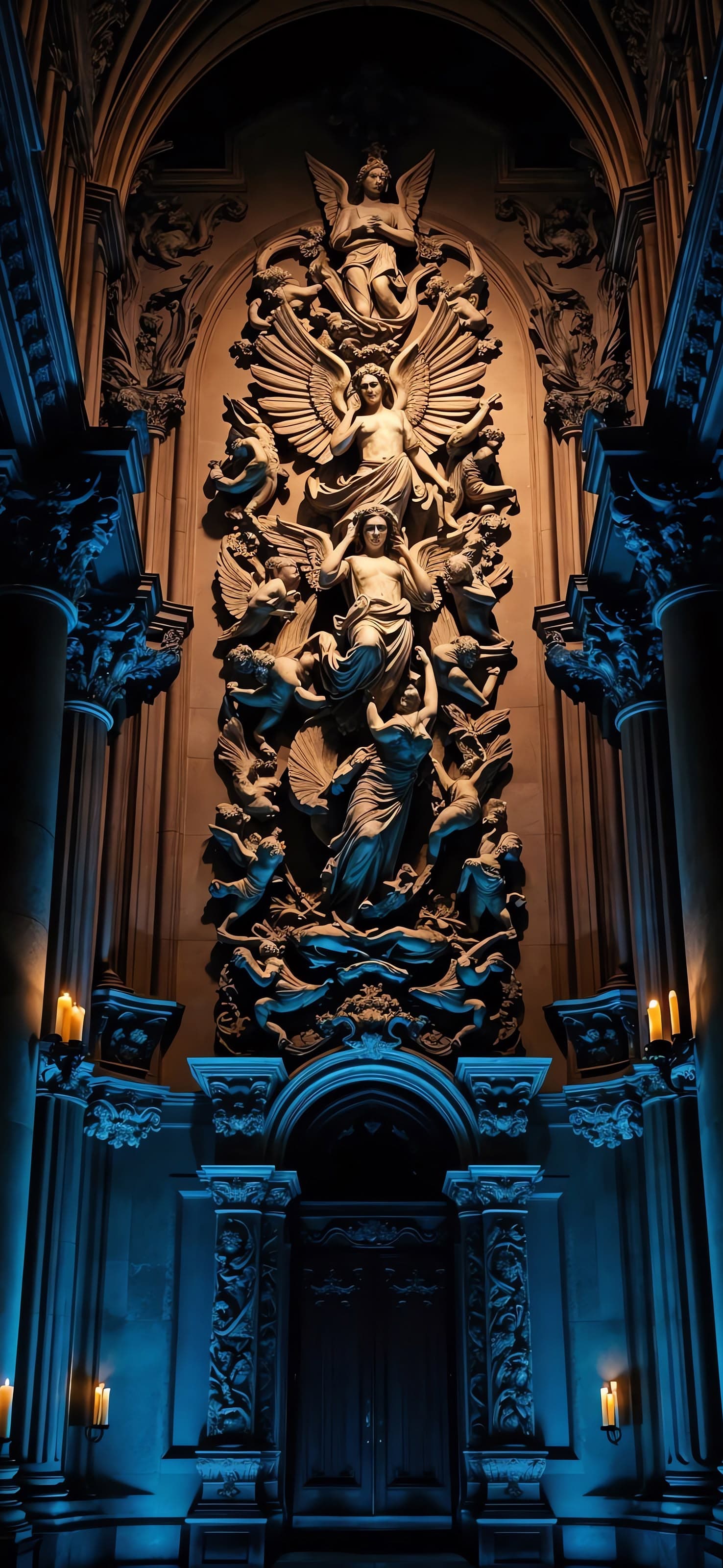 Angelic Sculpture Display - free phone wallpaper