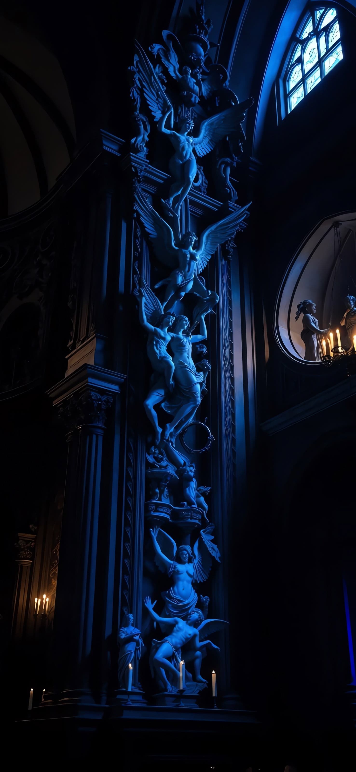 Blue Angelic Column - free phone wallpaper