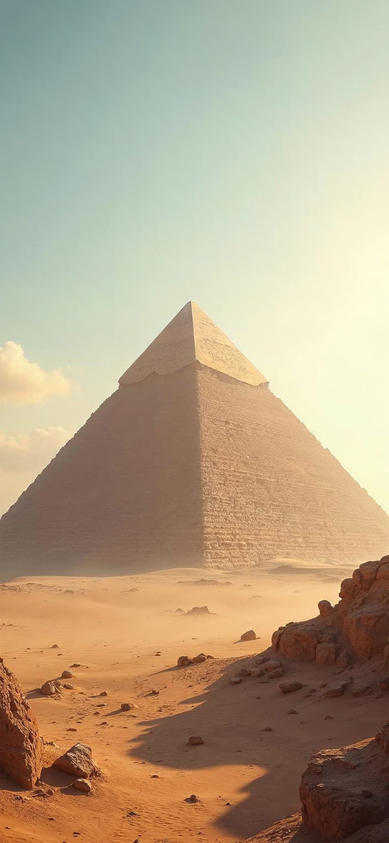 Desert Pyramid Vista - free phone wallpaper