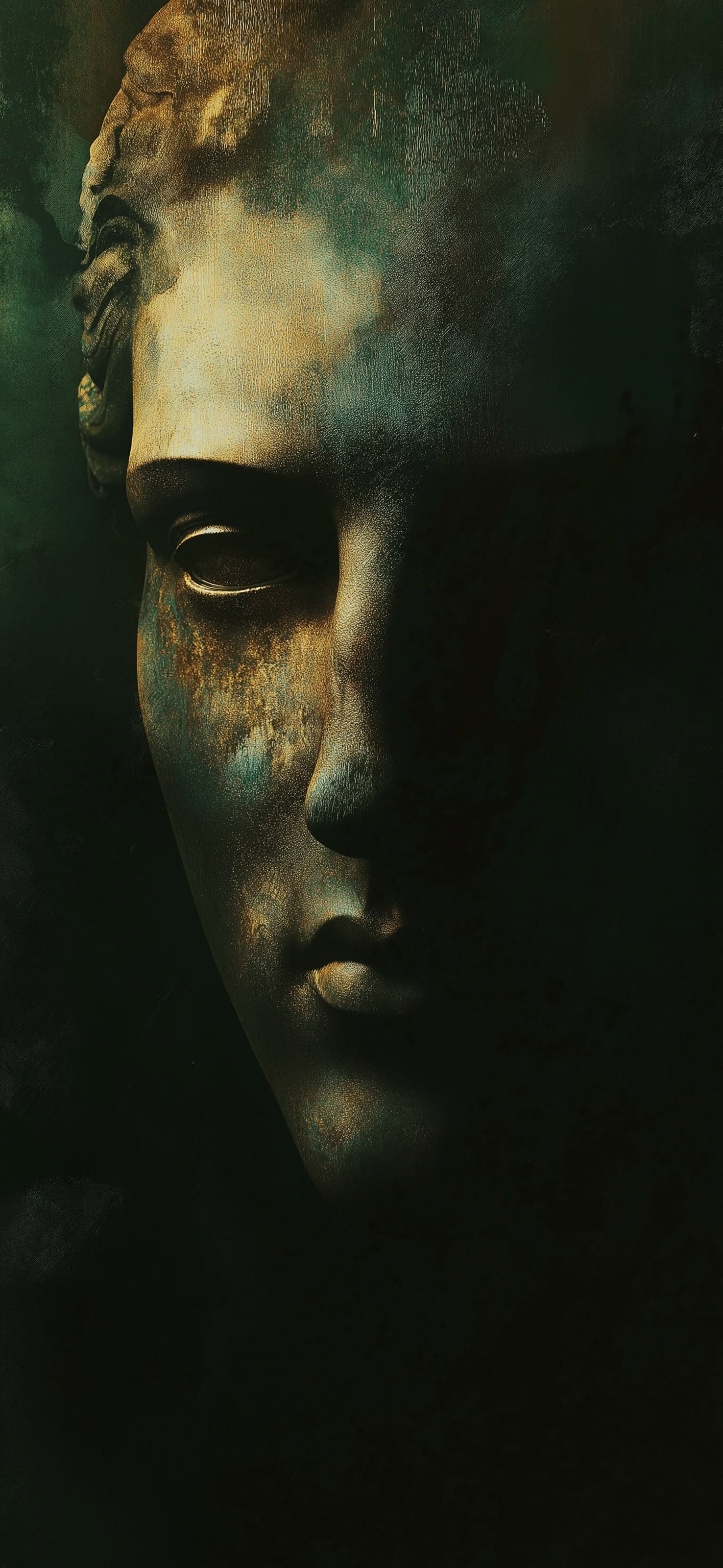Ethereal Stone Face - free phone wallpaper