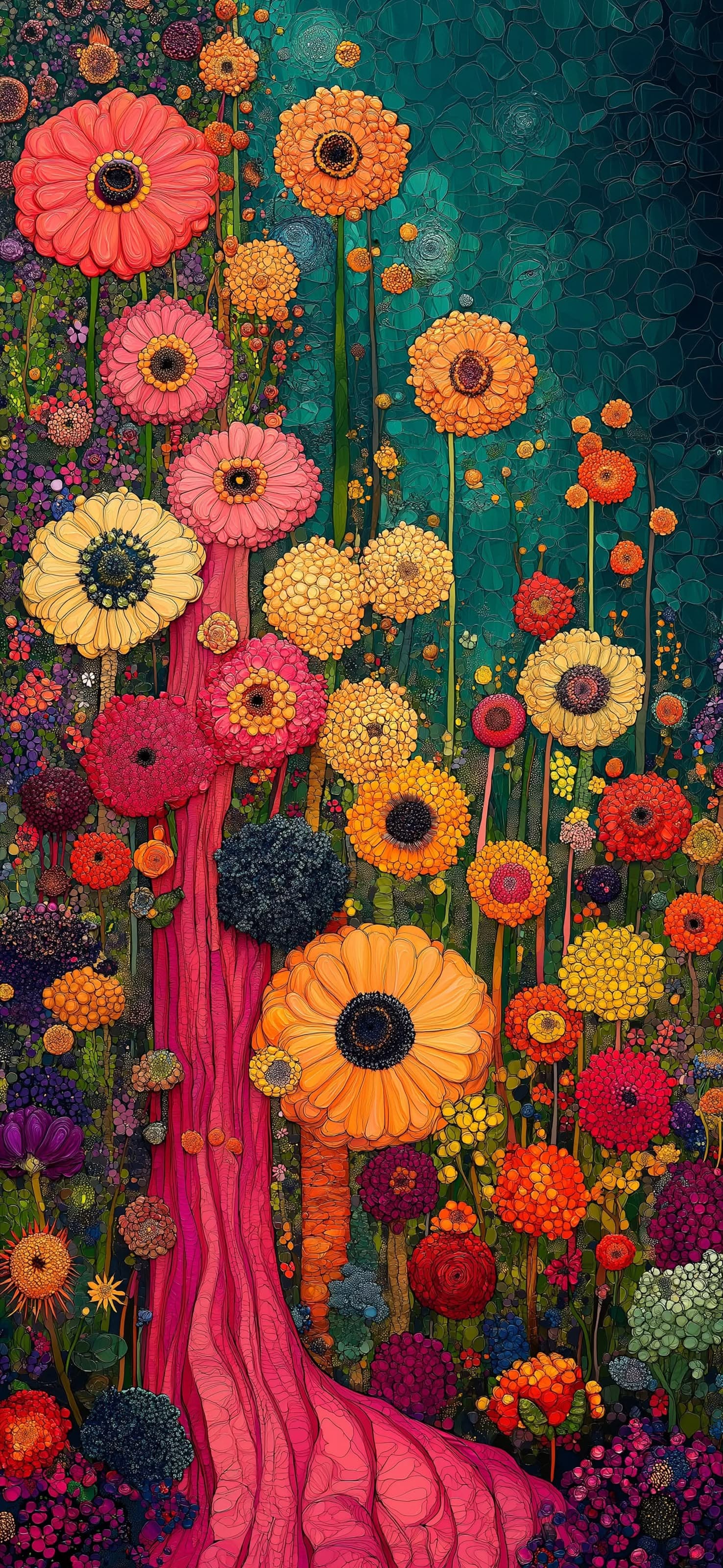 Floral Fantasy Garden - free phone wallpaper