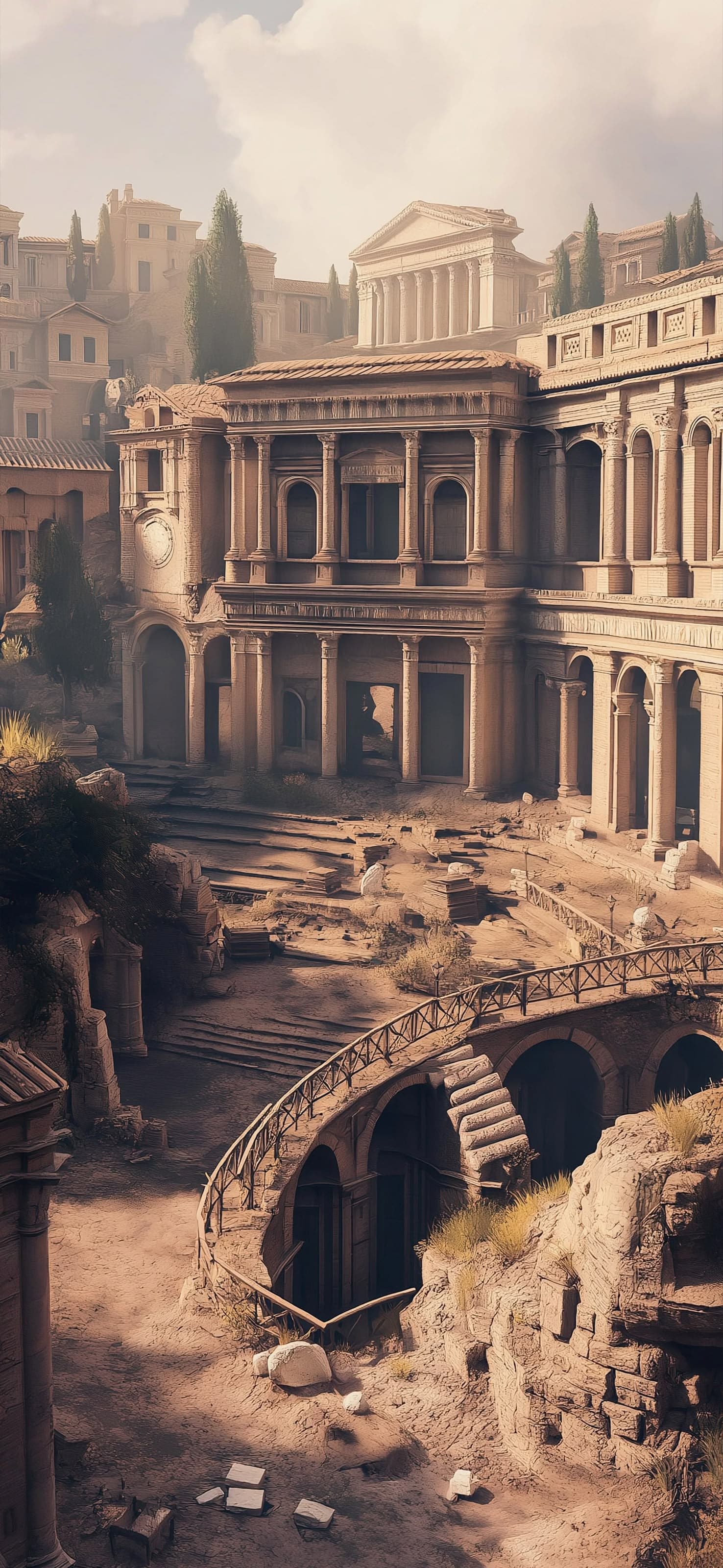 Ancient Cityscape Ruins - free phone wallpaper