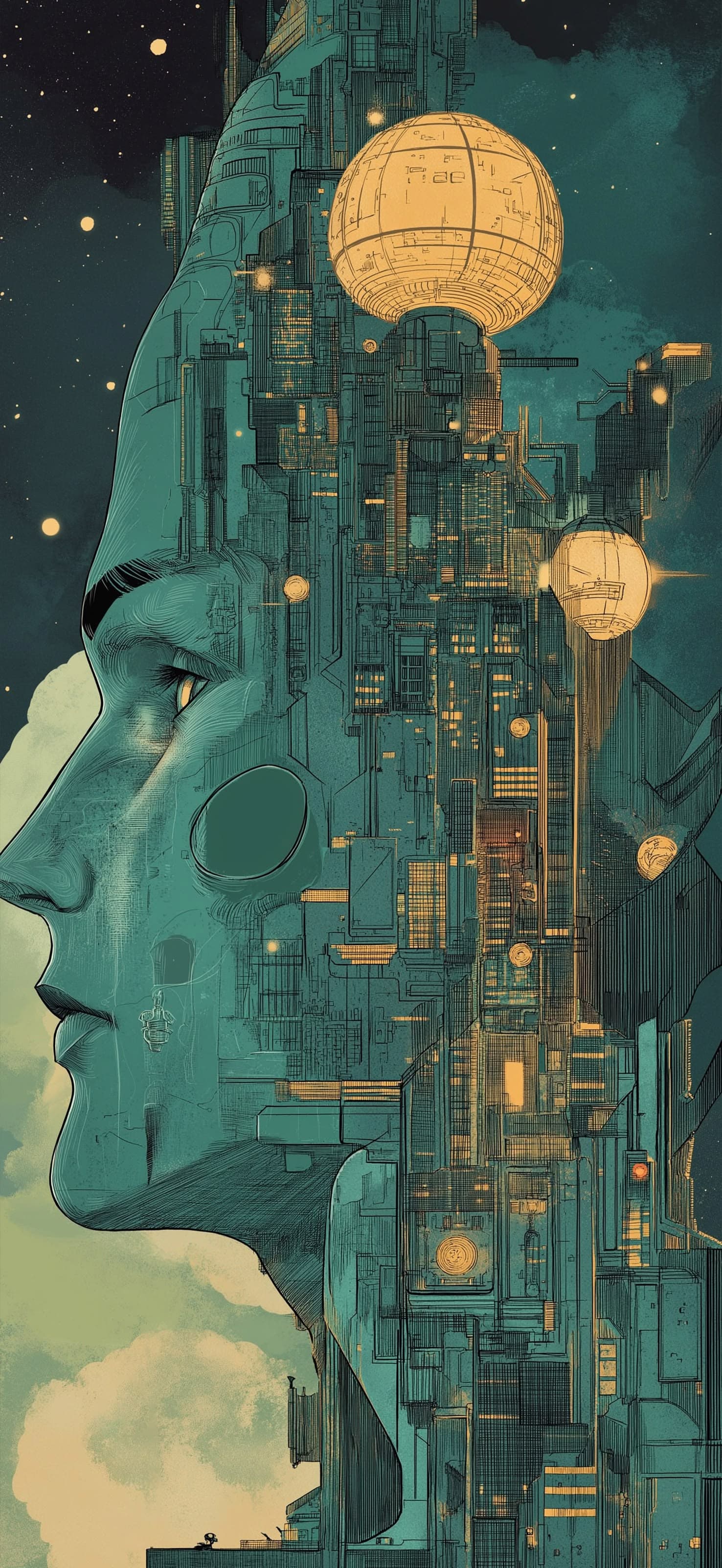 Cybernetic Portrait - free phone wallpaper