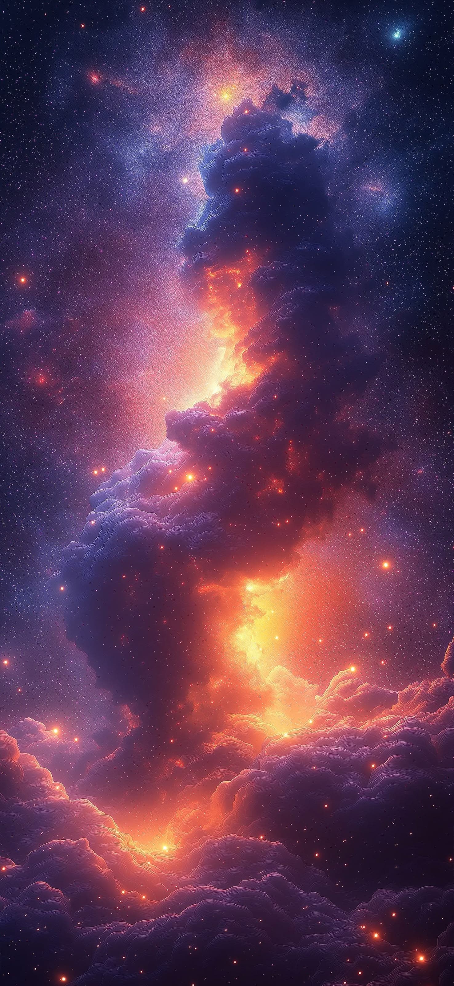 Cosmic Nebula Blaze - free phone wallpaper