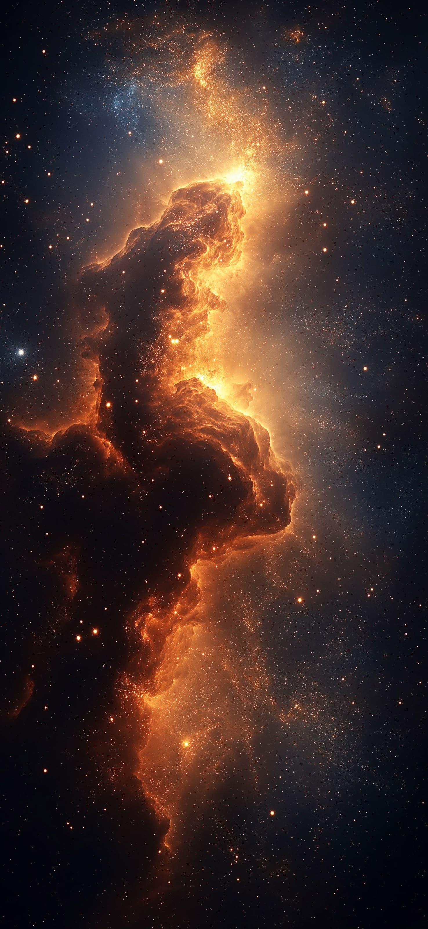 Fiery Space Nebula - free phone wallpaper