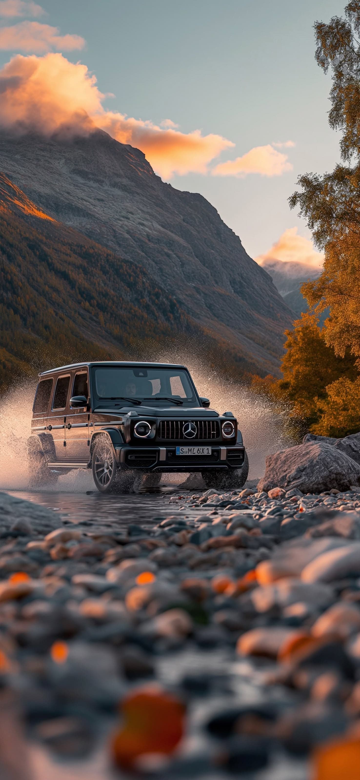 G-Wagon Mountain Stream - free phone wallpaper