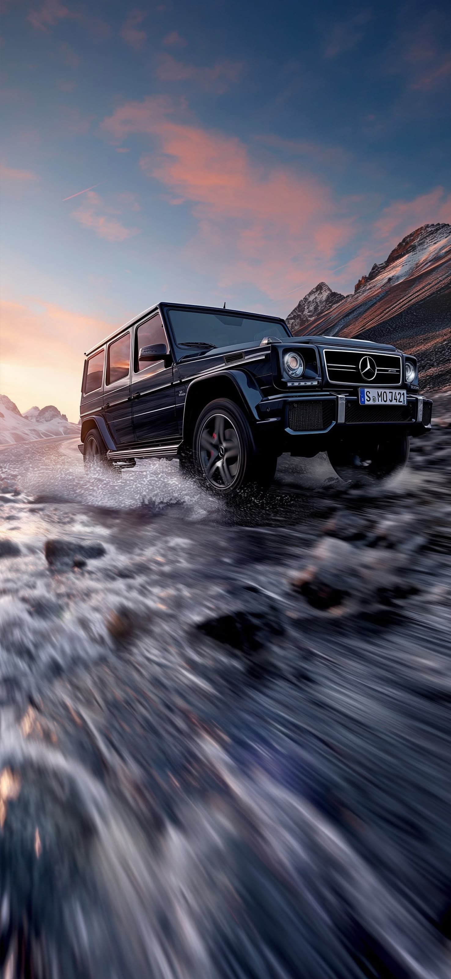 G-Wagon Water Crossing - free phone wallpaper
