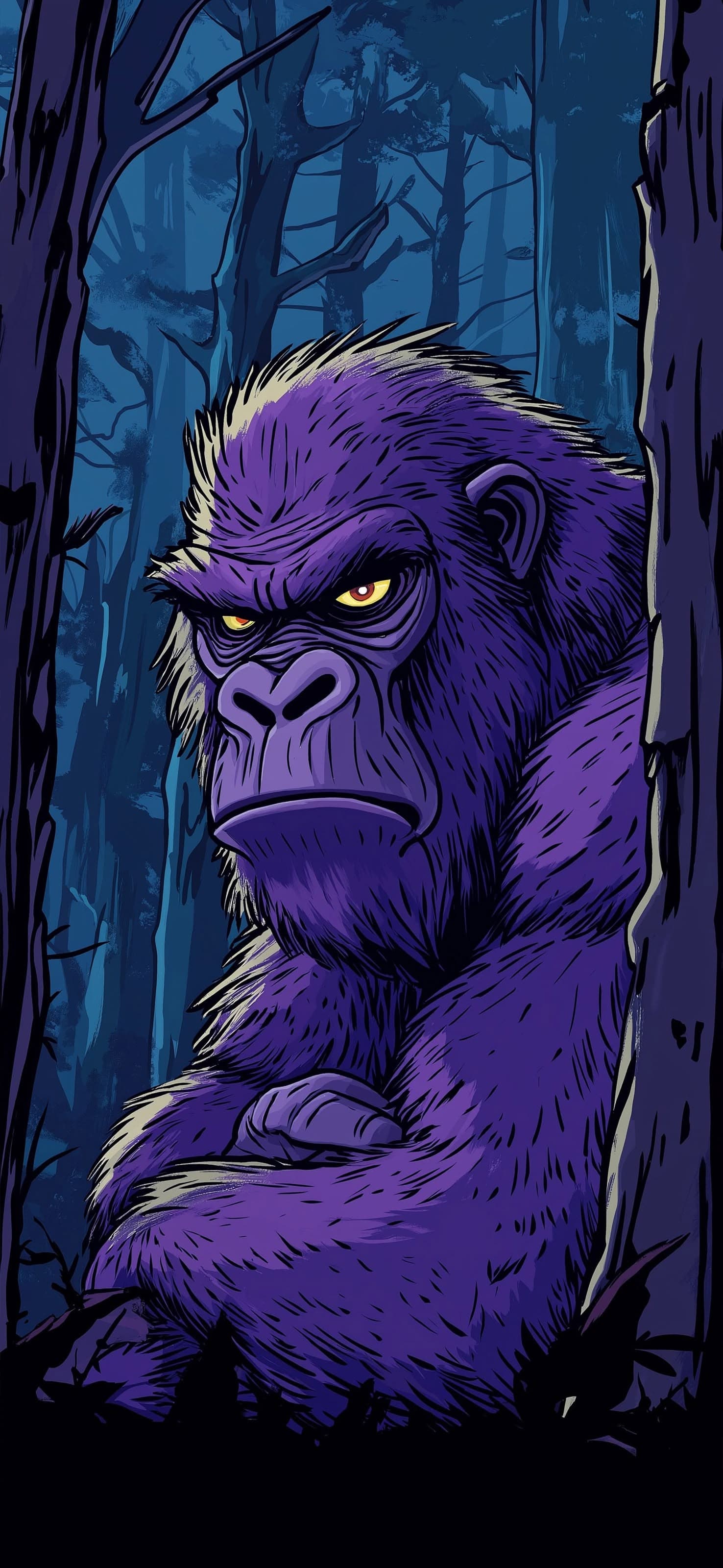 Purple Gorilla - free phone wallpaper