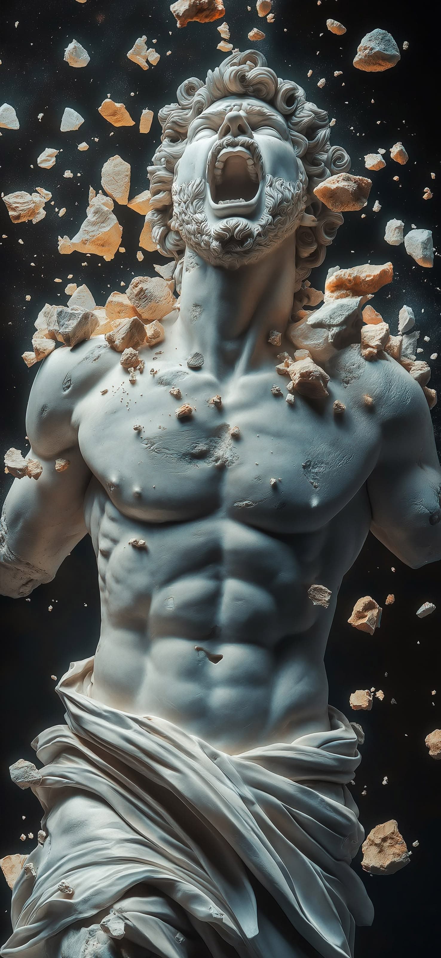 Raging Statue - free phone wallpaper