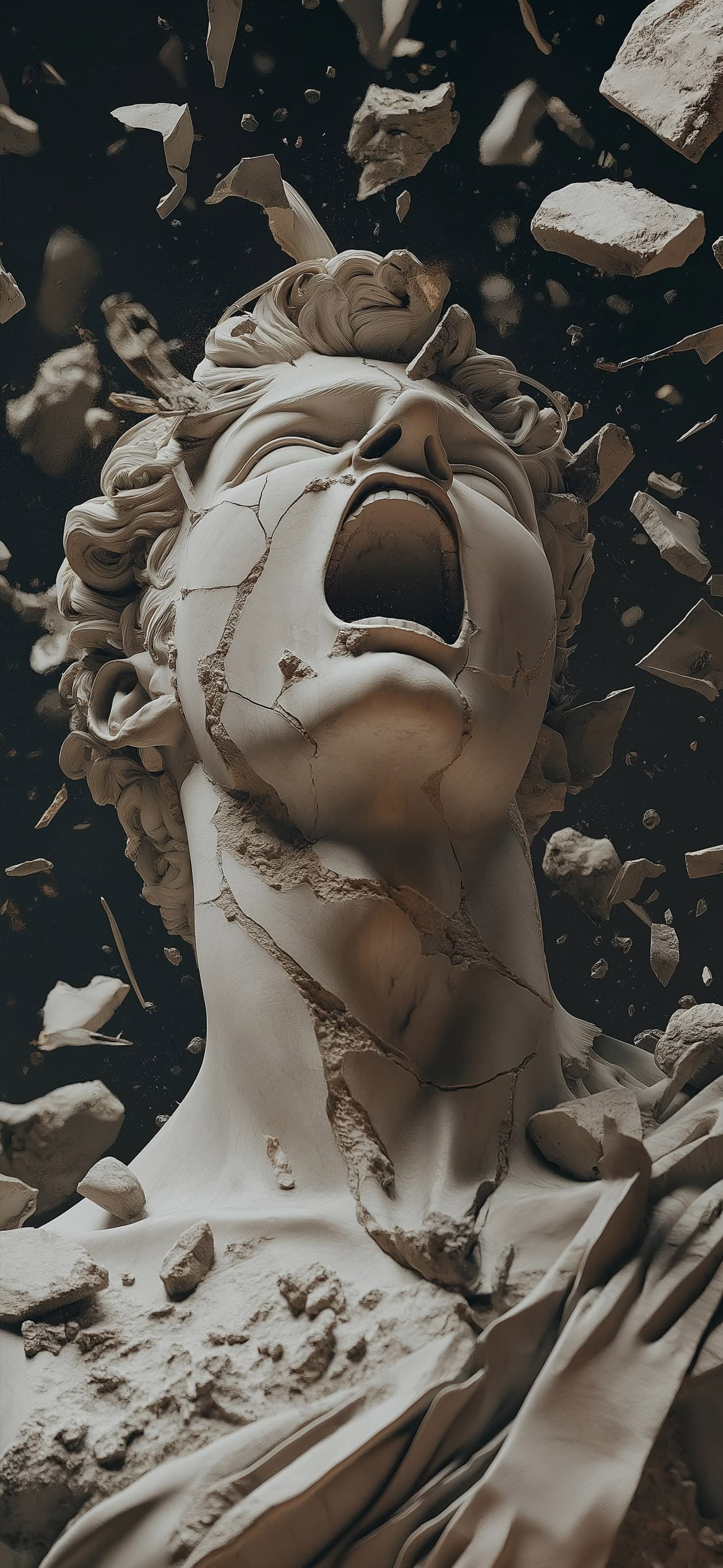 Cracked Bust - free phone wallpaper