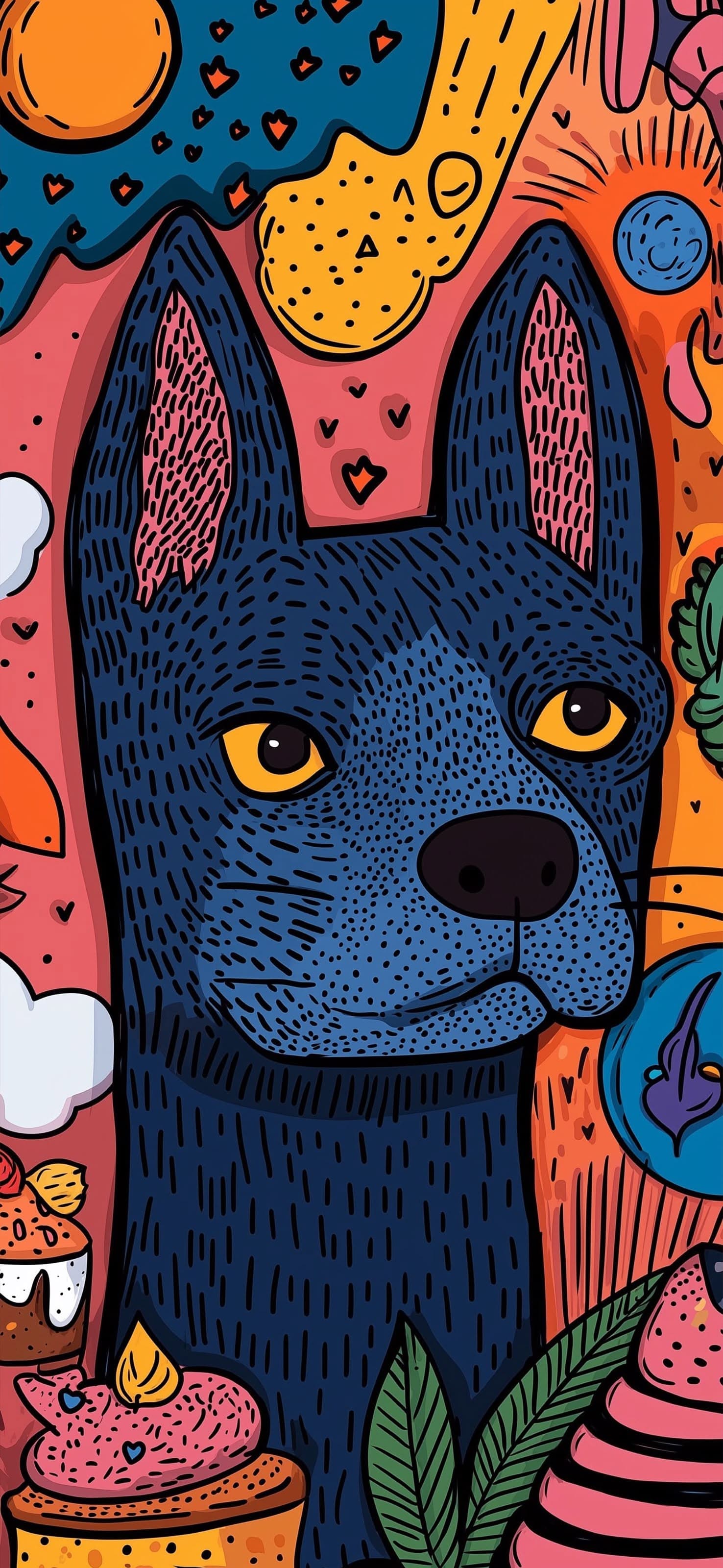 Cartoon Canine - free phone wallpaper