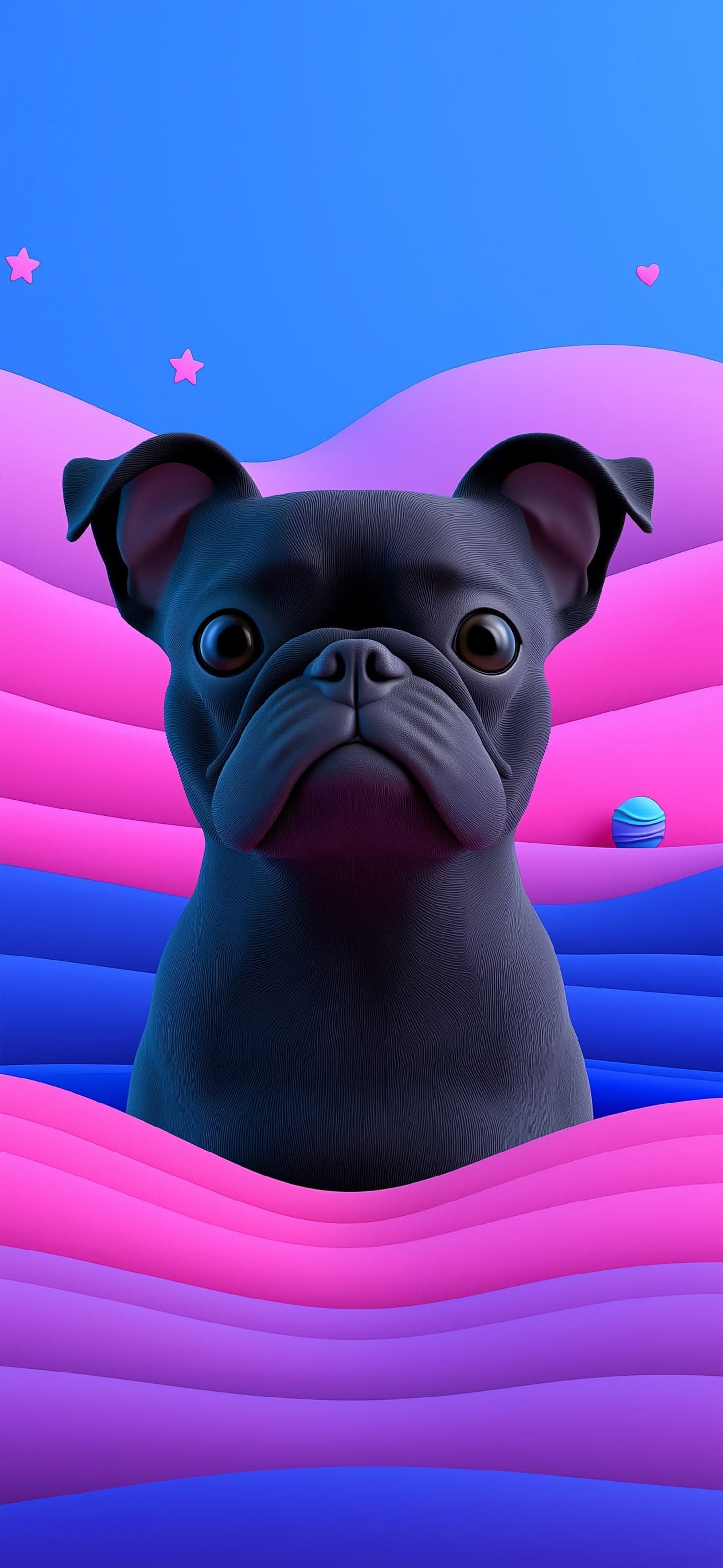 Bulldog Waves - free phone wallpaper