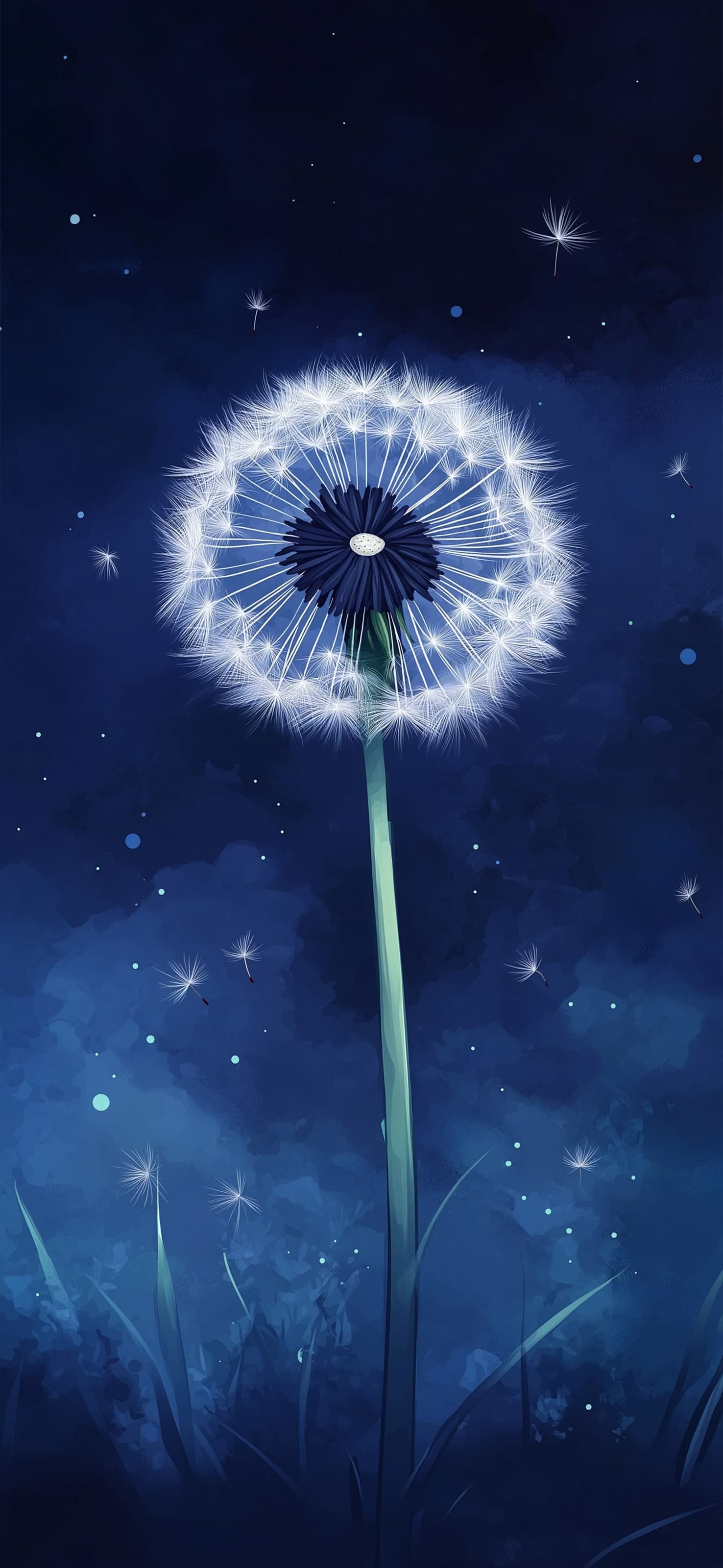 Blue Dandelion - free phone wallpaper