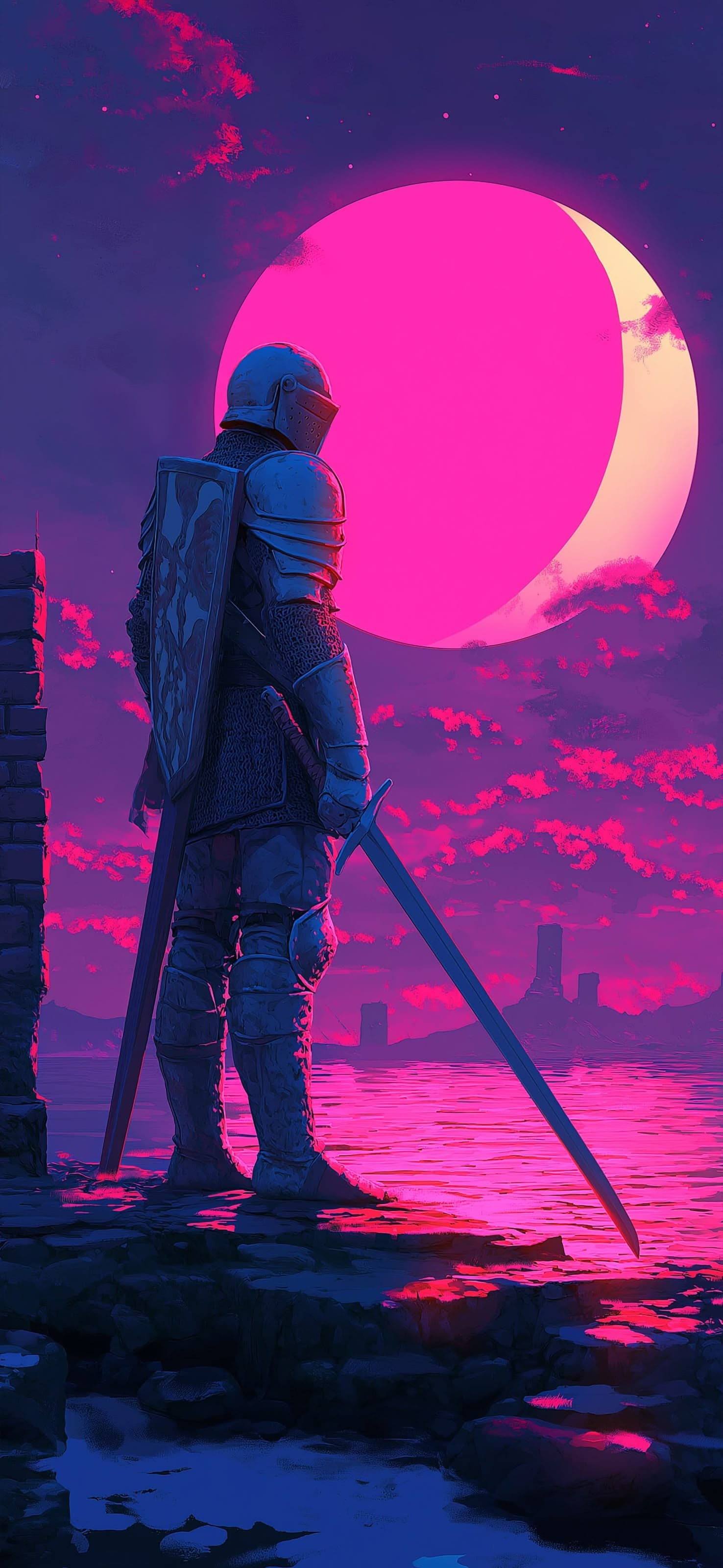 Cyberpunk Knight - free phone wallpaper