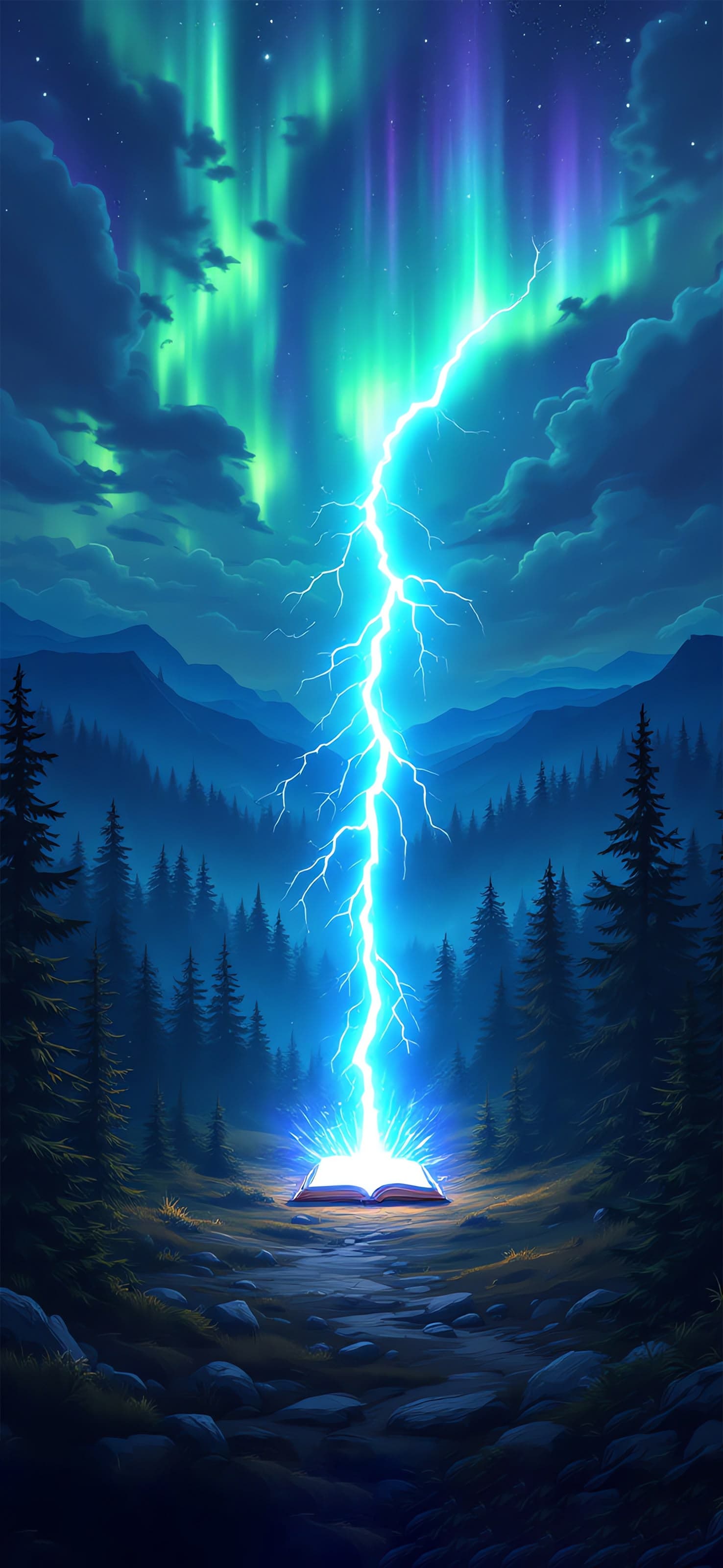 Lightning Book - free phone wallpaper