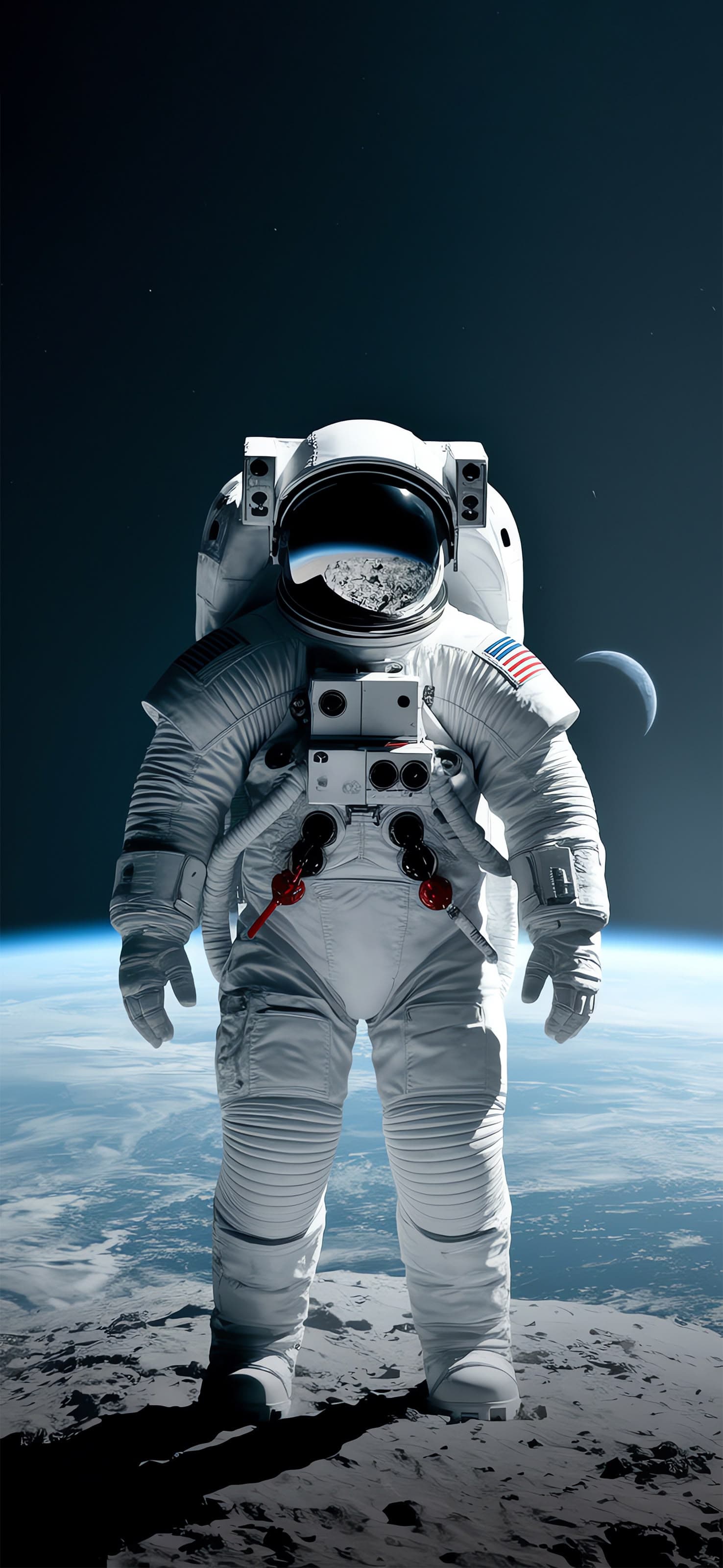 Astronaut on Moon - free phone wallpaper