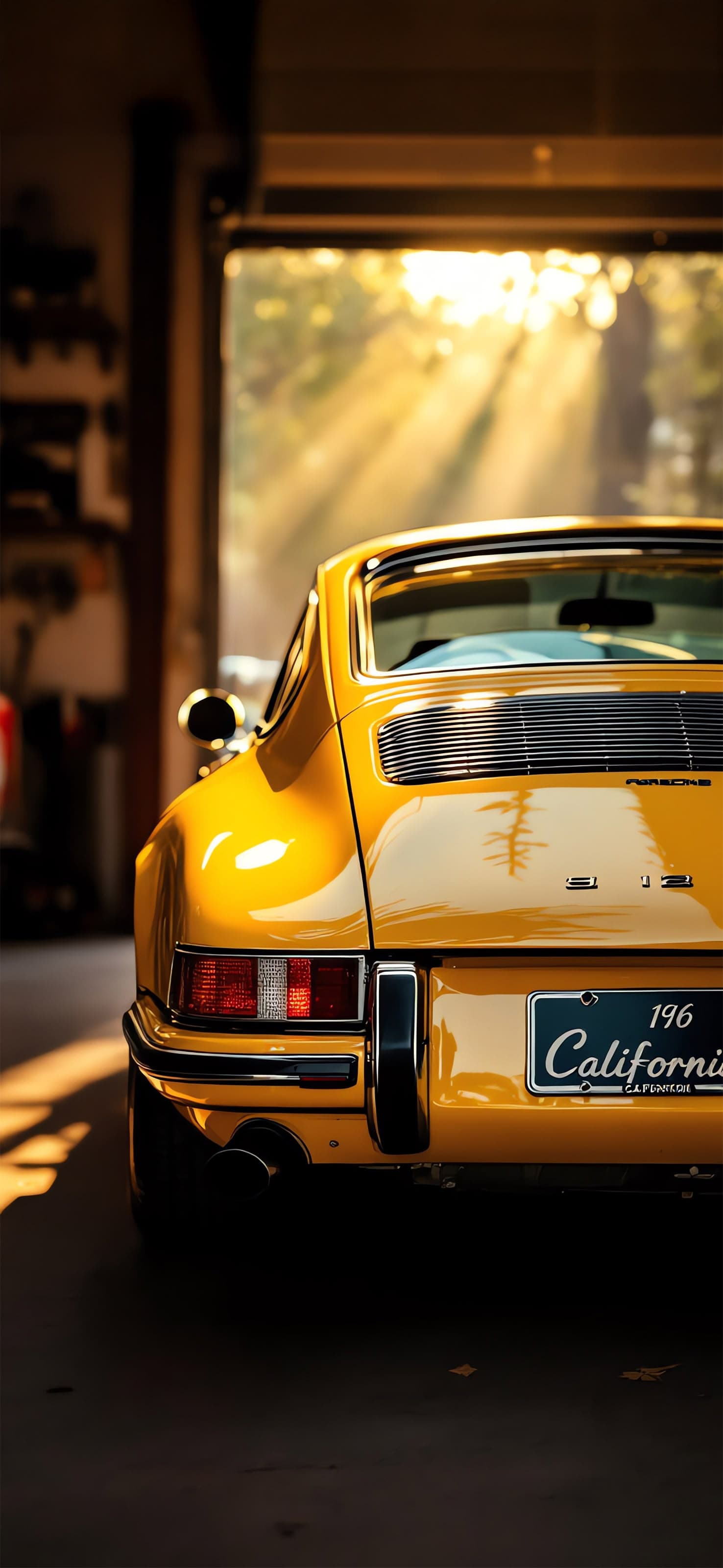 Vintage Porsche in Garage - free phone wallpaper